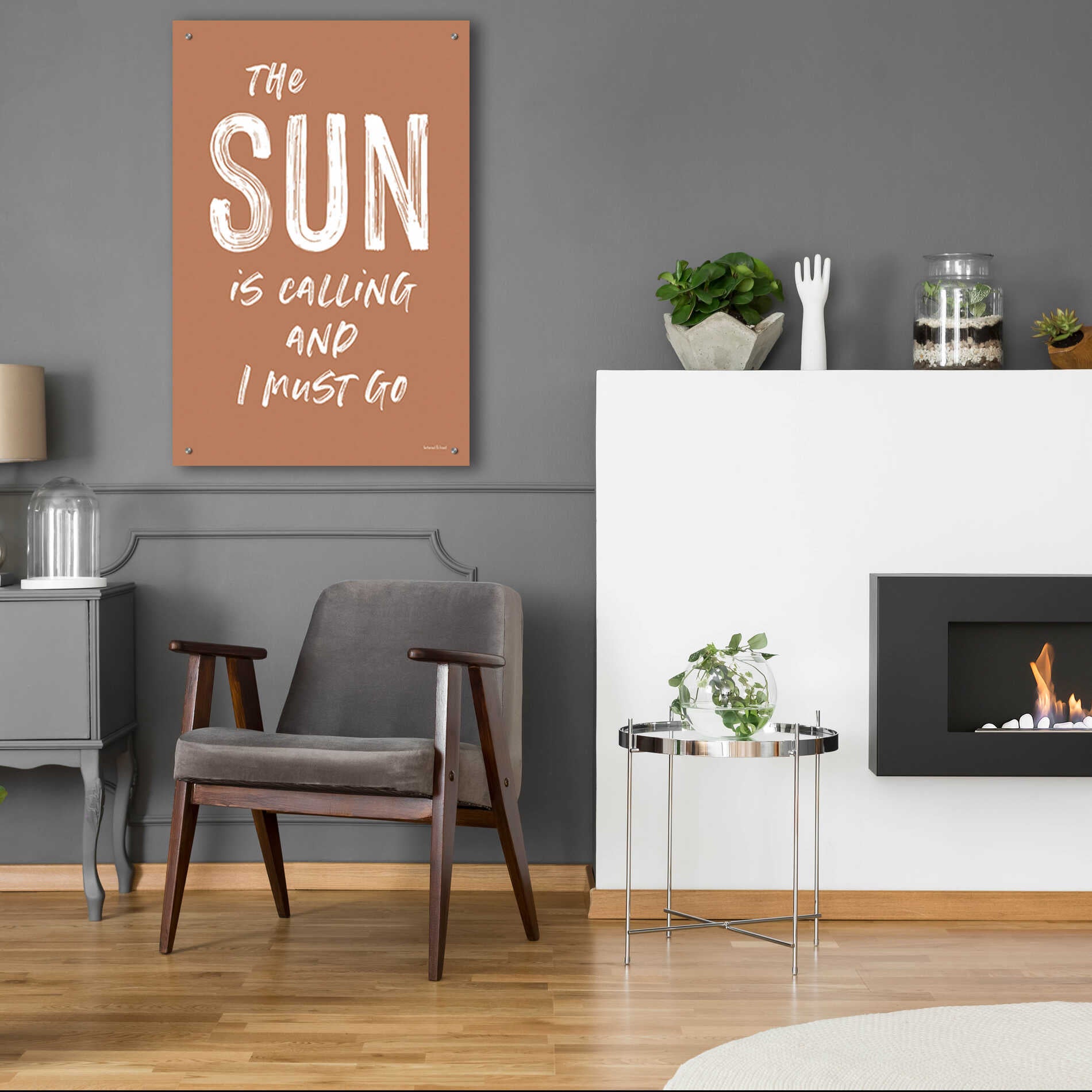 Epic Art 'The Sun is Calling' by lettered & lined, Acrylic Glass Wall Art,24x36
