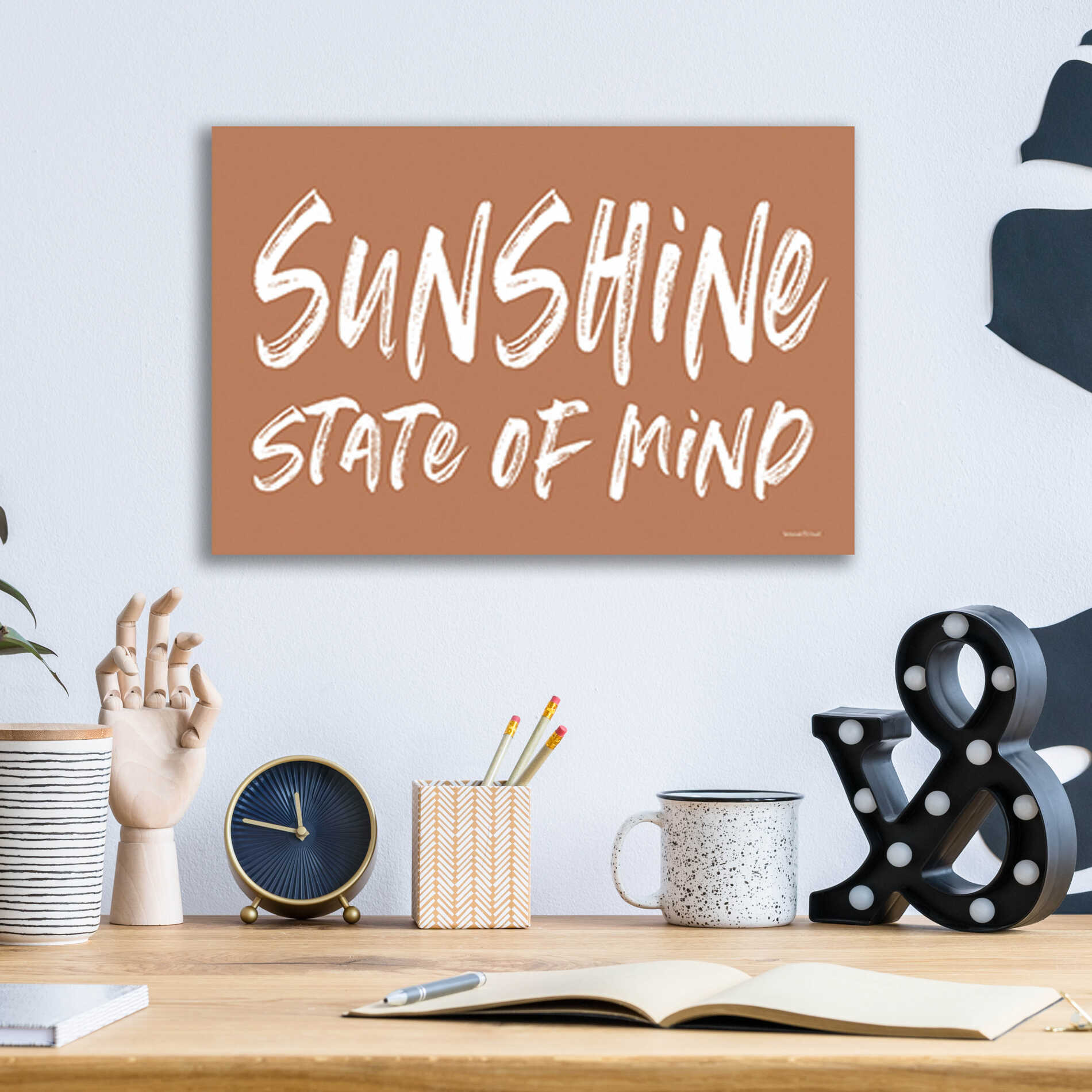 Epic Art 'Sunshine State of Mind' by lettered & lined, Acrylic Glass Wall Art,16x12