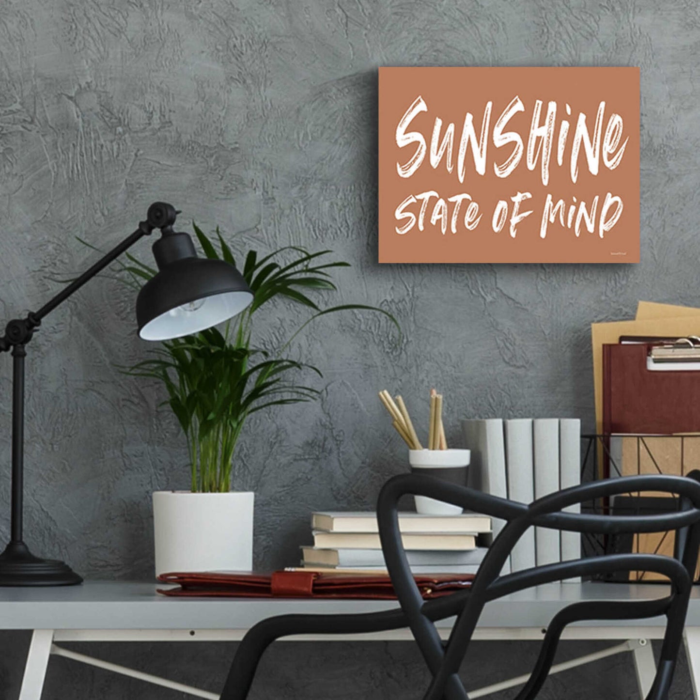 Epic Art 'Sunshine State of Mind' by lettered & lined, Acrylic Glass Wall Art,16x12