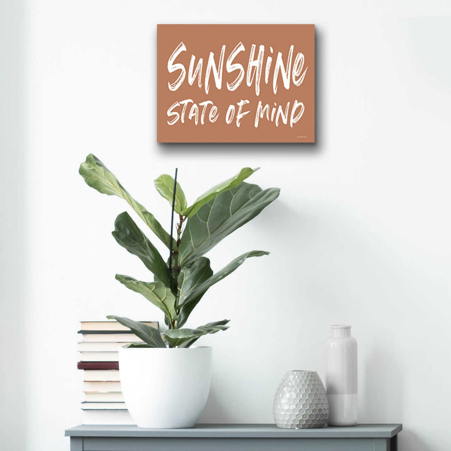 Epic Art 'Sunshine State of Mind' by lettered & lined, Acrylic Glass Wall Art,16x12