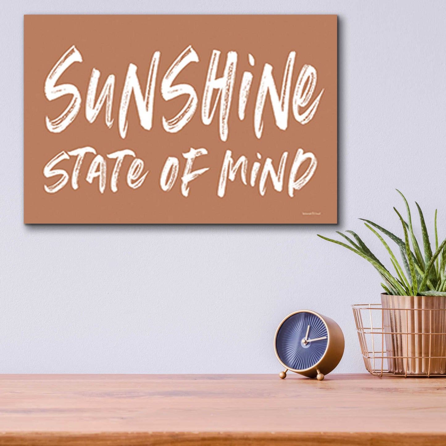 Epic Art 'Sunshine State of Mind' by lettered & lined, Acrylic Glass Wall Art,16x12