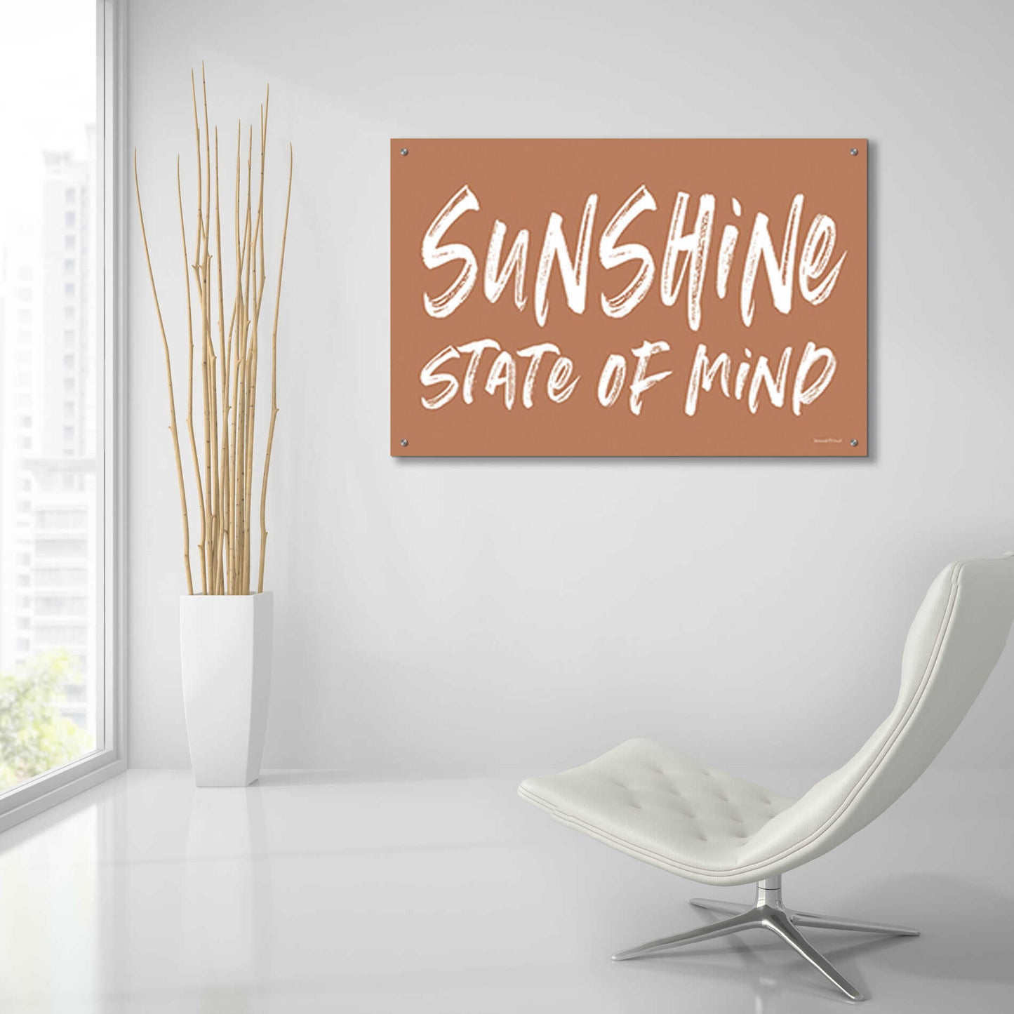 Epic Art 'Sunshine State of Mind' by lettered & lined, Acrylic Glass Wall Art,36x24