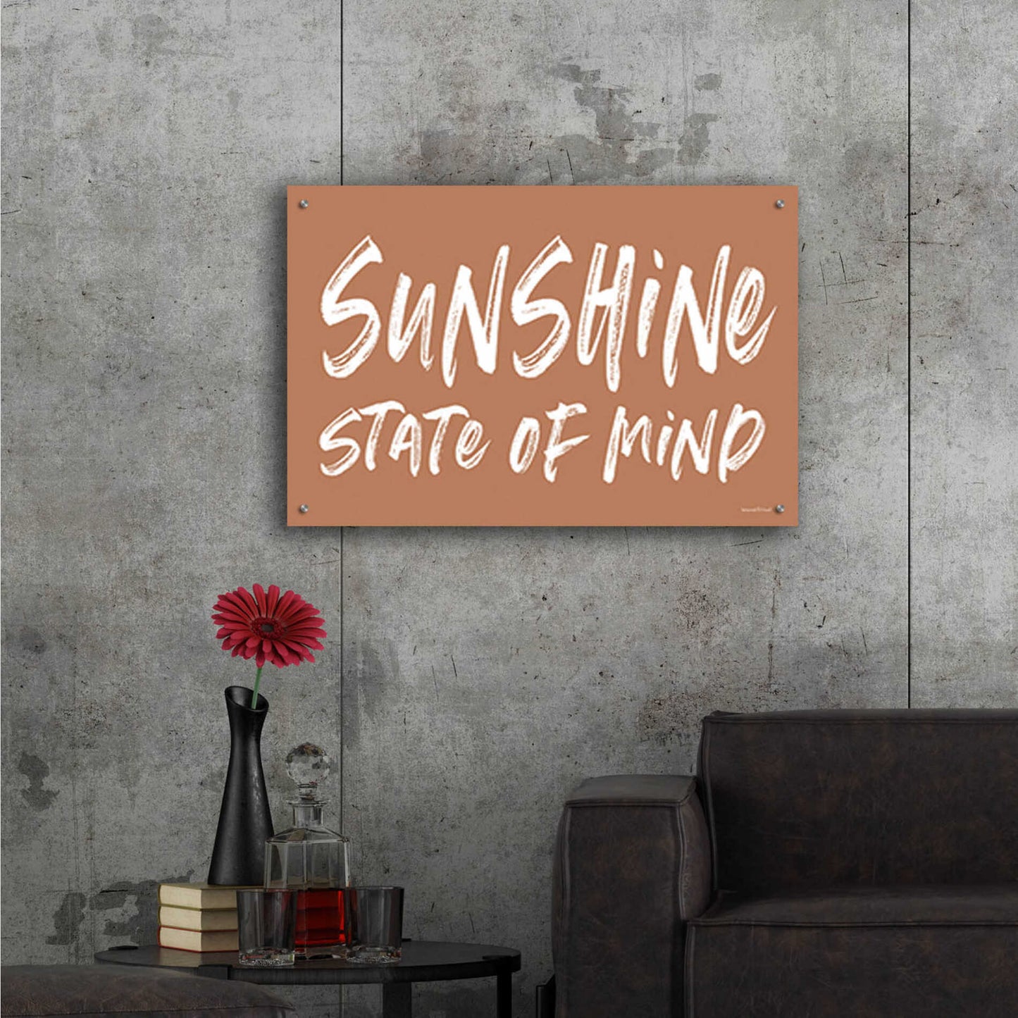 Epic Art 'Sunshine State of Mind' by lettered & lined, Acrylic Glass Wall Art,36x24