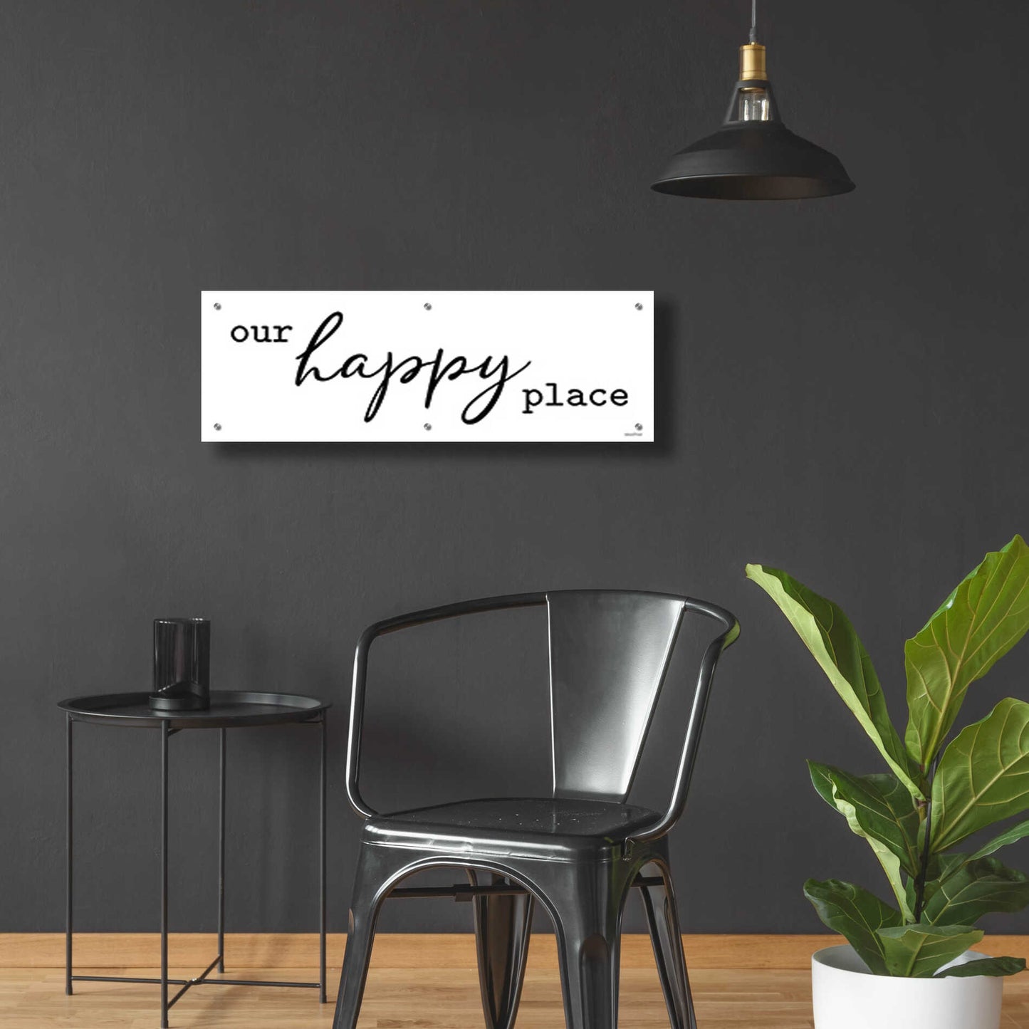 Epic Art 'Our Happy Place' by lettered & lines, Acrylic Glass Wall Art,36x12