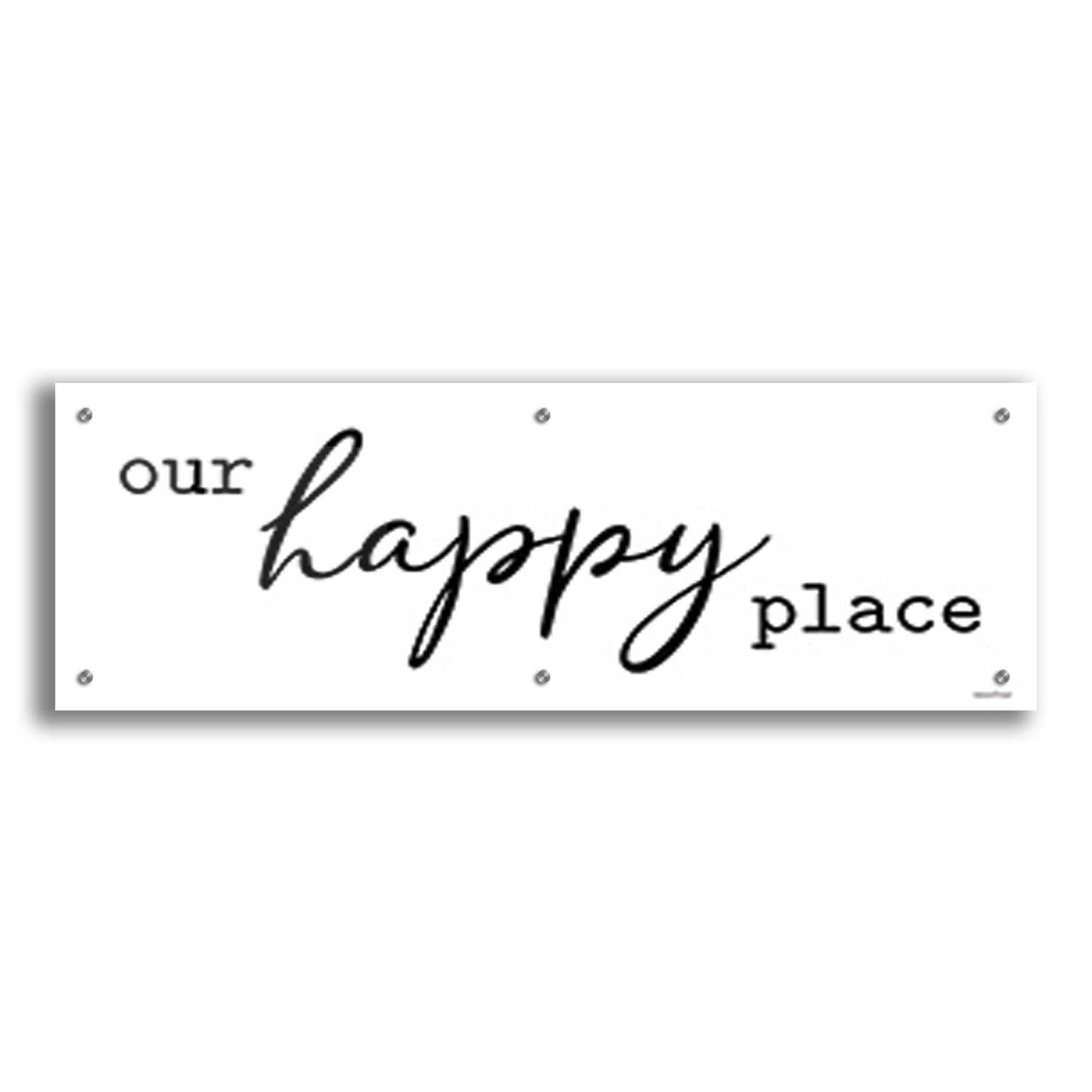 Epic Art 'Our Happy Place' by lettered & lines, Acrylic Glass Wall Art,36x12