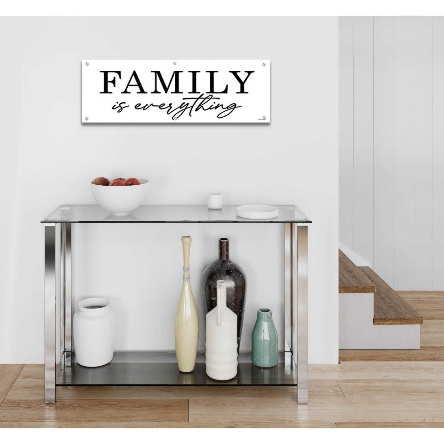 Epic Art 'Family is Everything' by lettered & lines, Acrylic Glass Wall Art,36x12