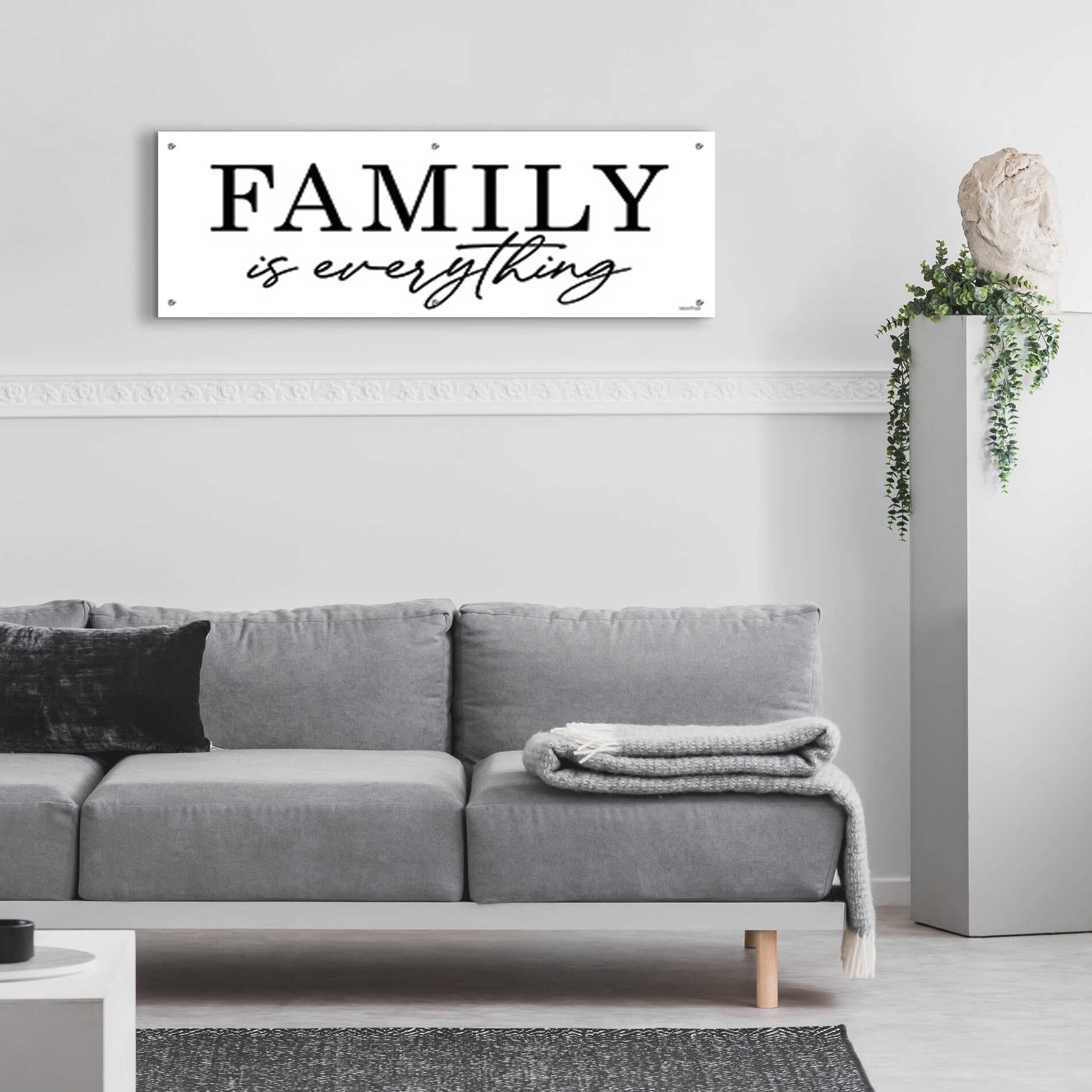 Epic Art 'Family is Everything' by lettered & lines, Acrylic Glass Wall Art,48x16