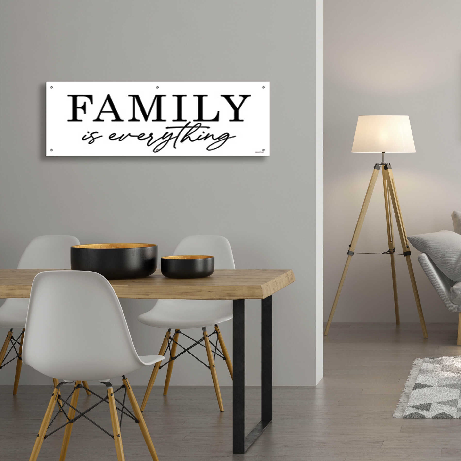 Epic Art 'Family is Everything' by lettered & lines, Acrylic Glass Wall Art,48x16