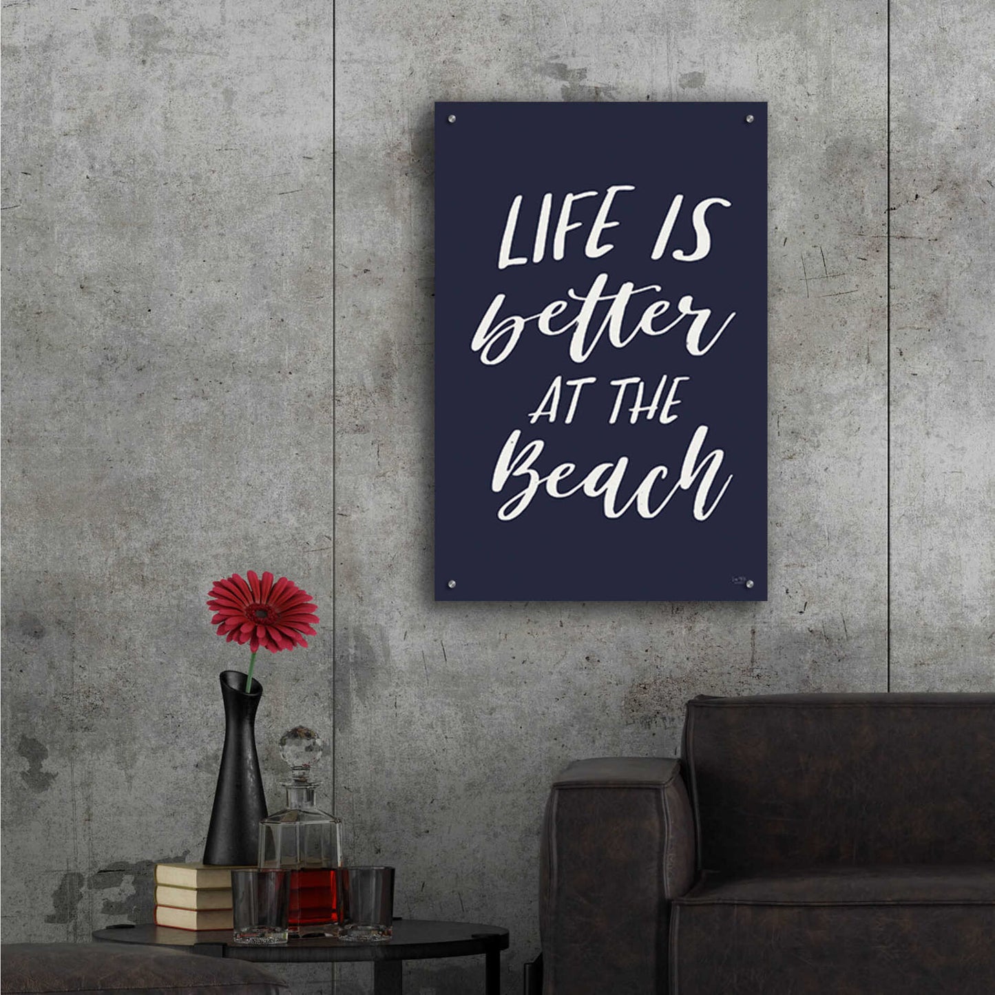 Epic Art 'Better at the Beach' by Lux + Me Designs, Acrylic Glass Wall Art,24x36