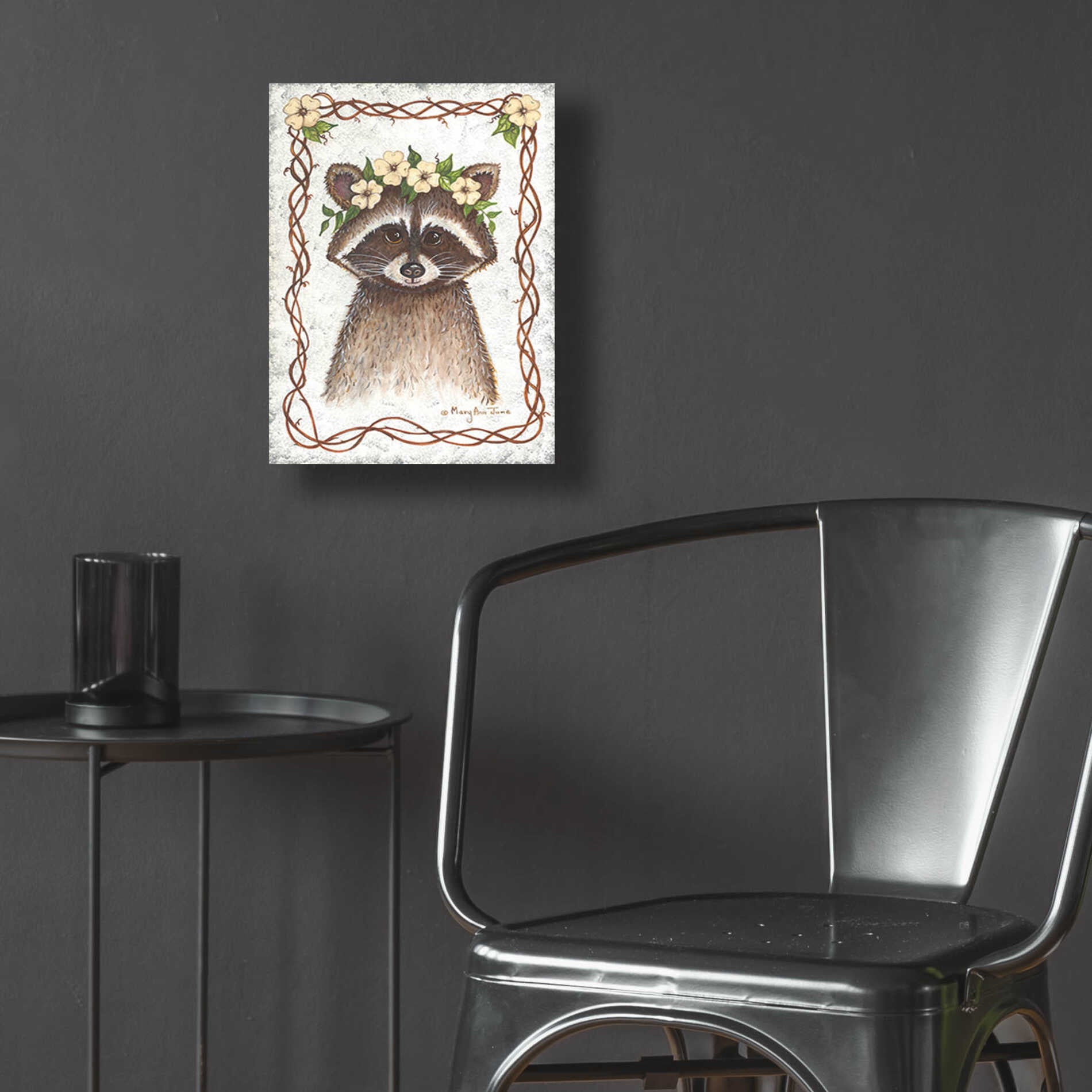 Epic Art 'Raccoon' by Mary Ann June, Acrylic Glass Wall Art,12x16