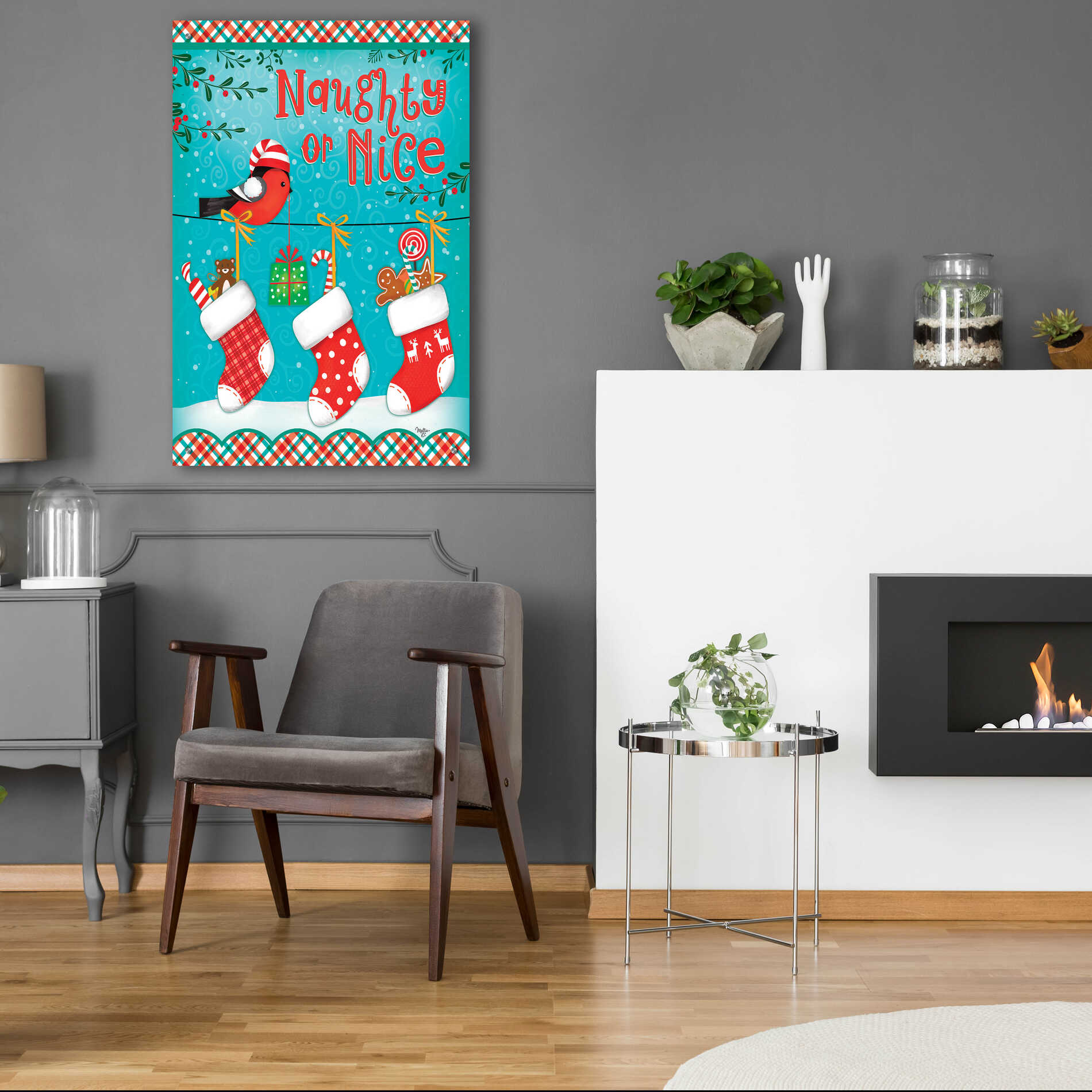 Epic Art 'Christmas Stocking' by Mollie B., Acrylic Glass Wall Art,24x36
