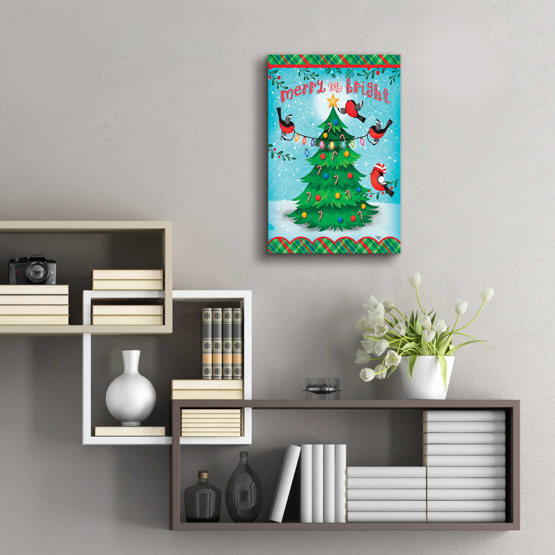 Epic Art 'Christmas Tree' by Mollie B., Acrylic Glass Wall Art,16x24