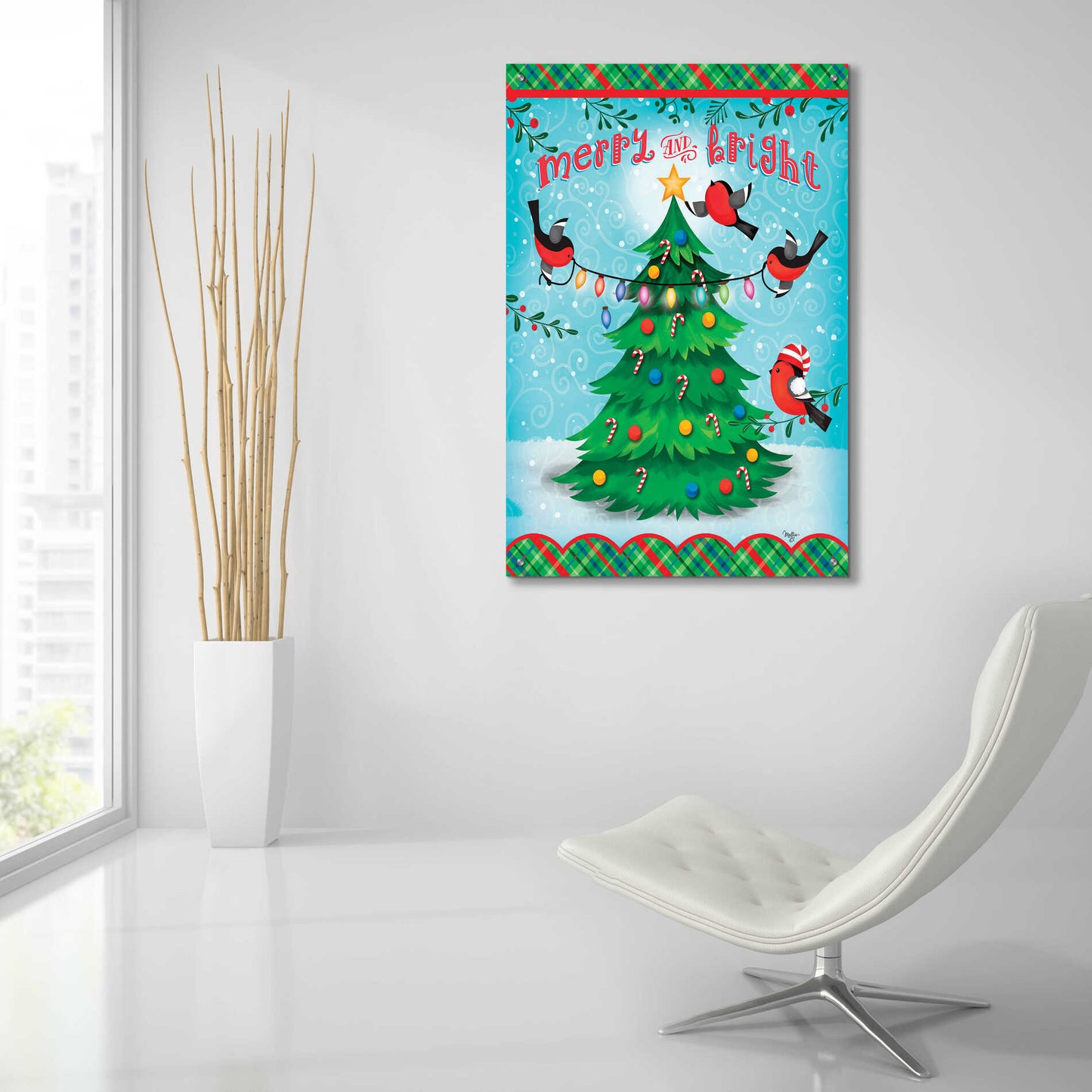 Epic Art 'Christmas Tree' by Mollie B., Acrylic Glass Wall Art,24x36
