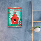 Epic Art 'Christmas Birdhouse' by Mollie B., Acrylic Glass Wall Art,16x24