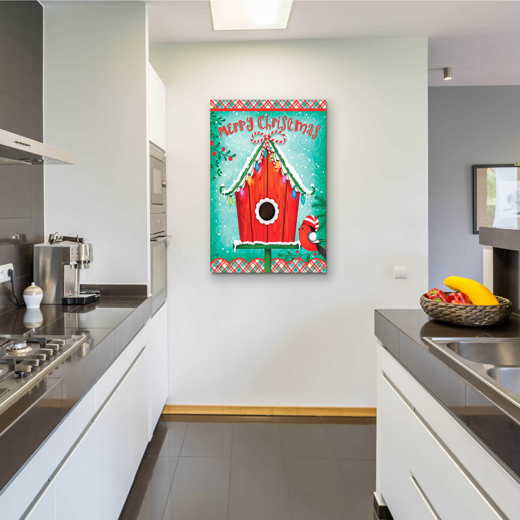 Epic Art 'Christmas Birdhouse' by Mollie B., Acrylic Glass Wall Art,24x36