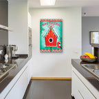 Epic Art 'Christmas Birdhouse' by Mollie B., Acrylic Glass Wall Art,24x36
