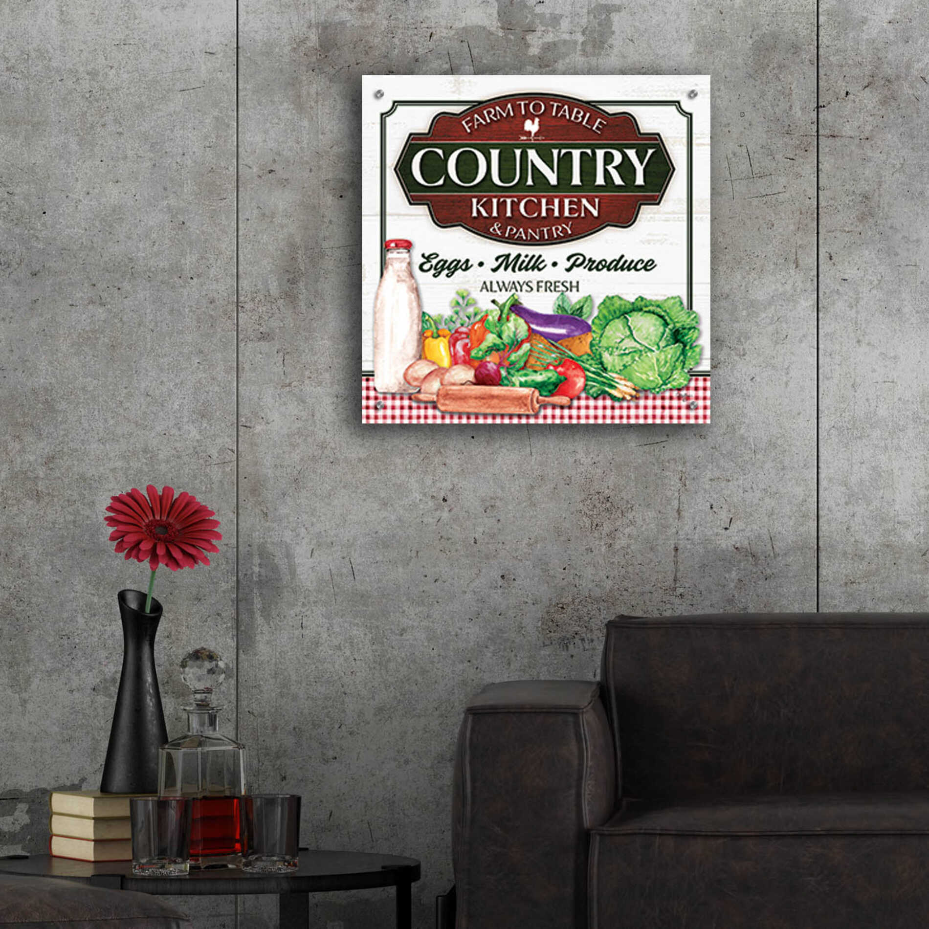 Epic Art 'Country Kitchen' by Mollie B., Acrylic Glass Wall Art,24x24