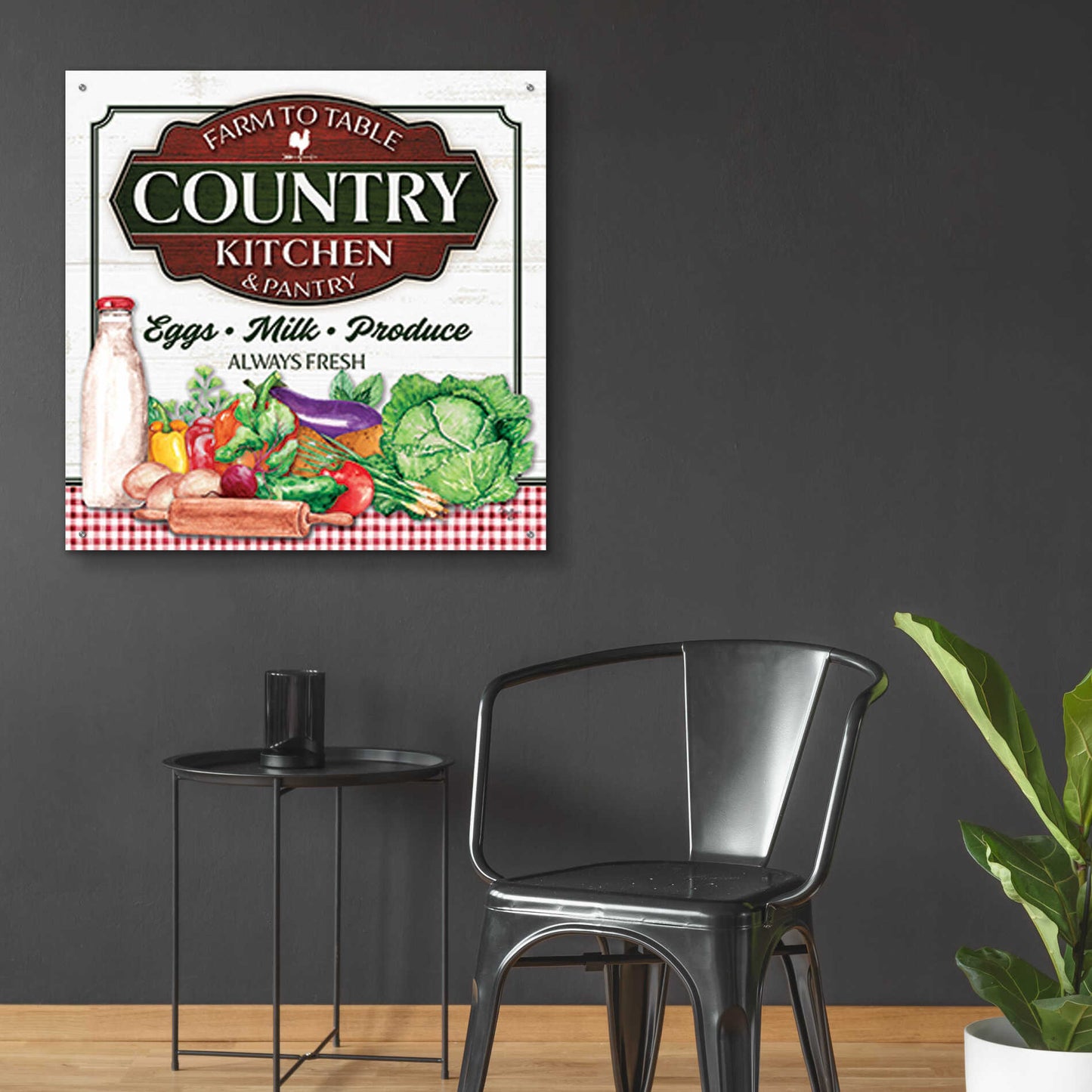 Epic Art 'Country Kitchen' by Mollie B., Acrylic Glass Wall Art,36x36