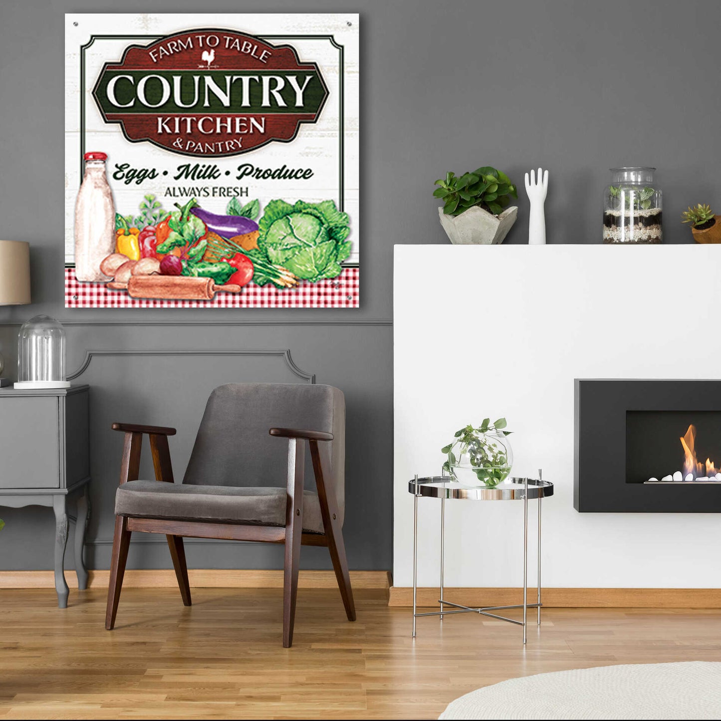 Epic Art 'Country Kitchen' by Mollie B., Acrylic Glass Wall Art,36x36