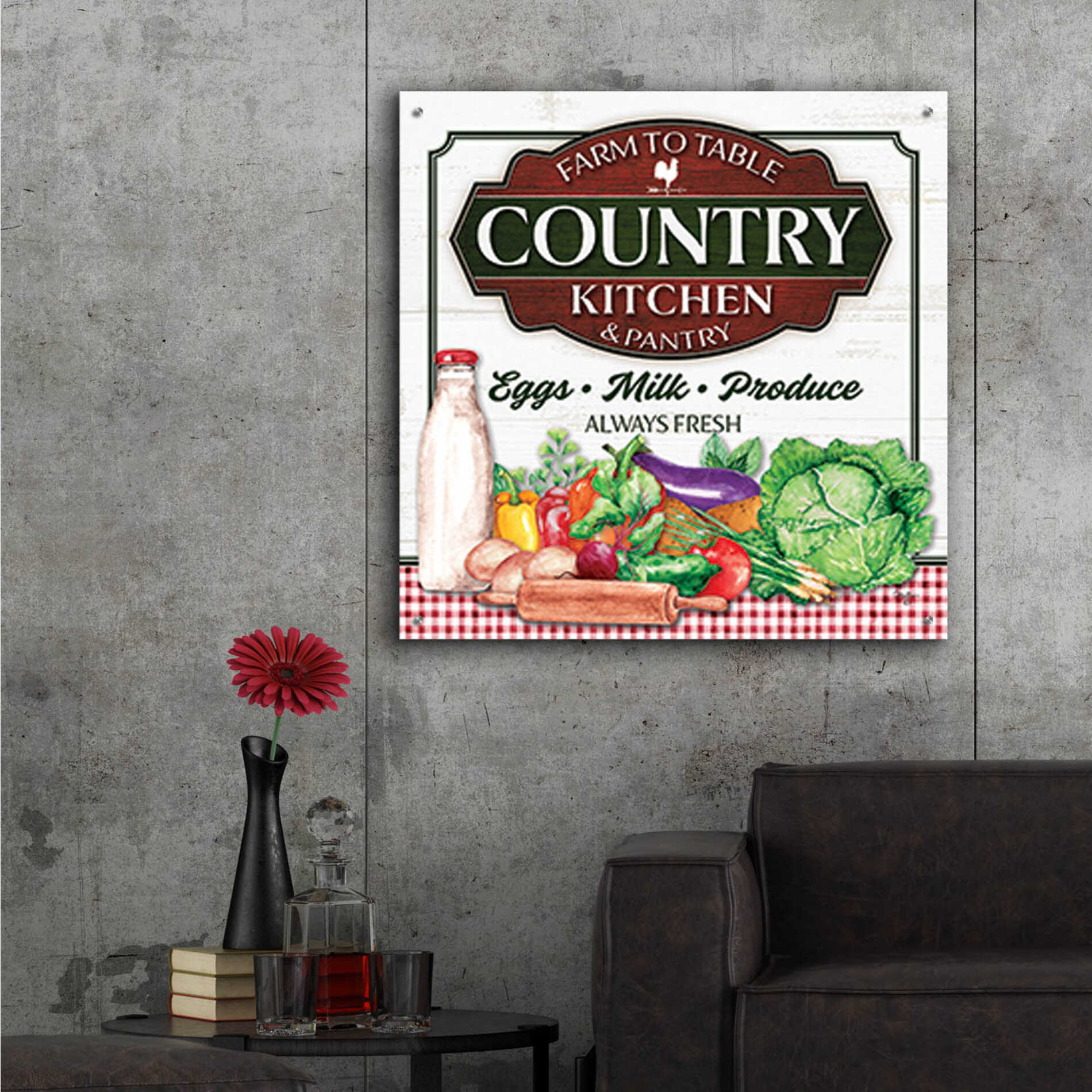 Epic Art 'Country Kitchen' by Mollie B., Acrylic Glass Wall Art,36x36