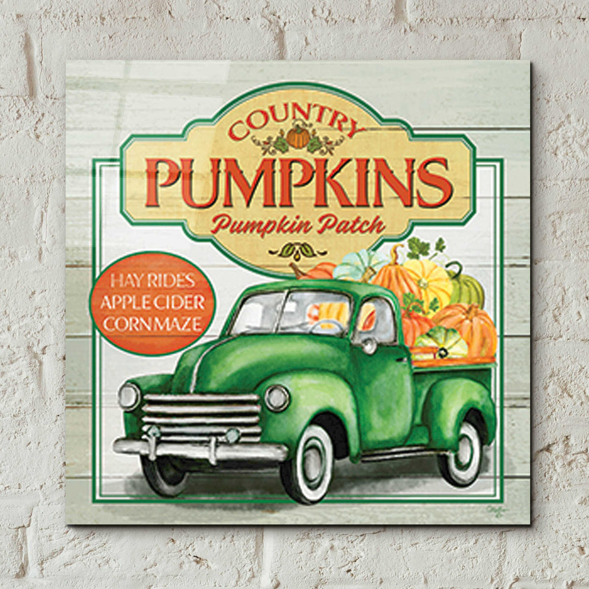Epic Art 'Pumpkin Patch' by Mollie B., Acrylic Glass Wall Art,12x12