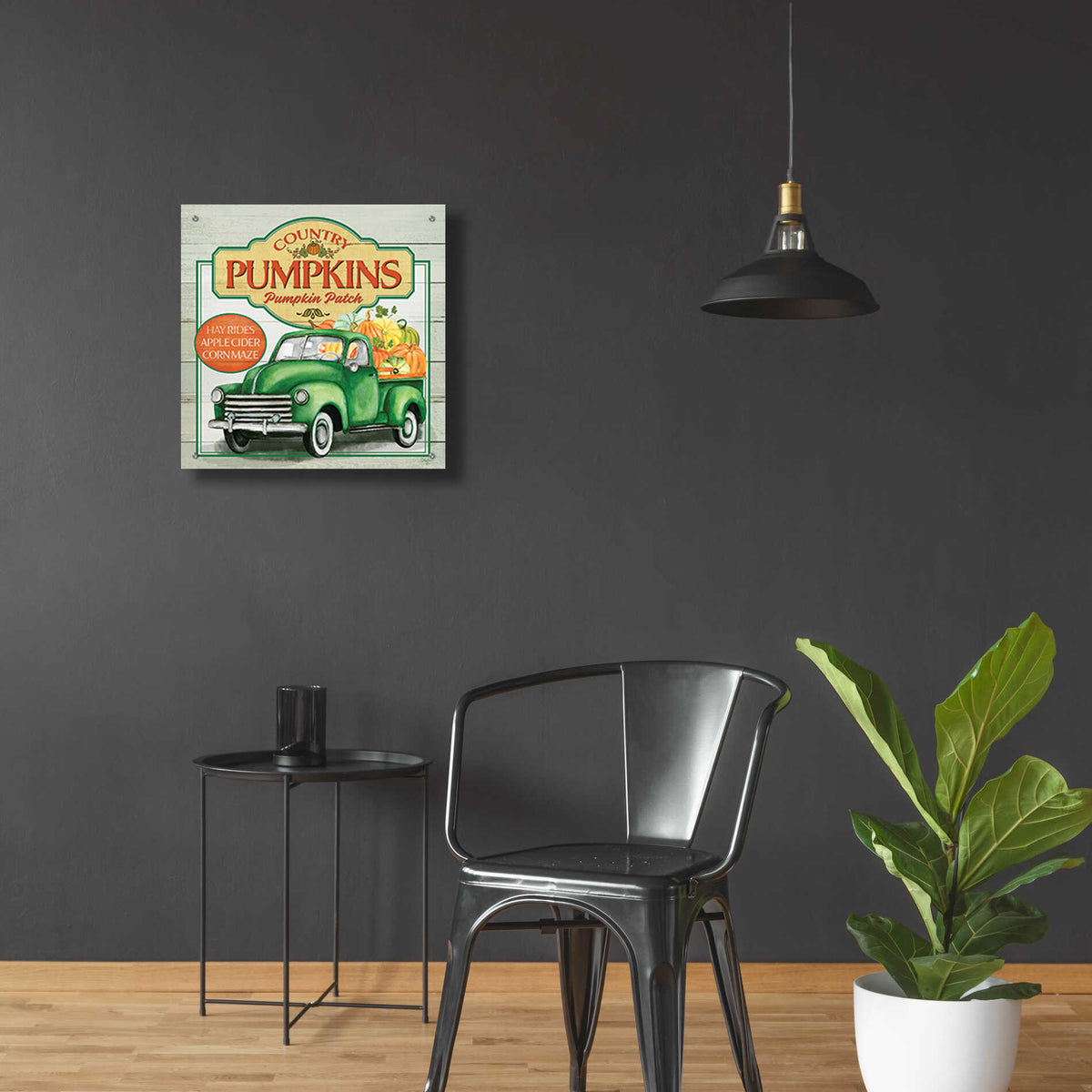 Epic Art 'Pumpkin Patch' by Mollie B., Acrylic Glass Wall Art,24x24