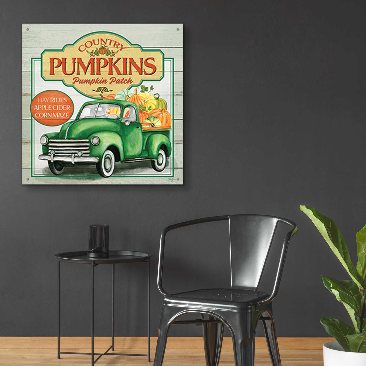 Epic Art 'Pumpkin Patch' by Mollie B., Acrylic Glass Wall Art,36x36
