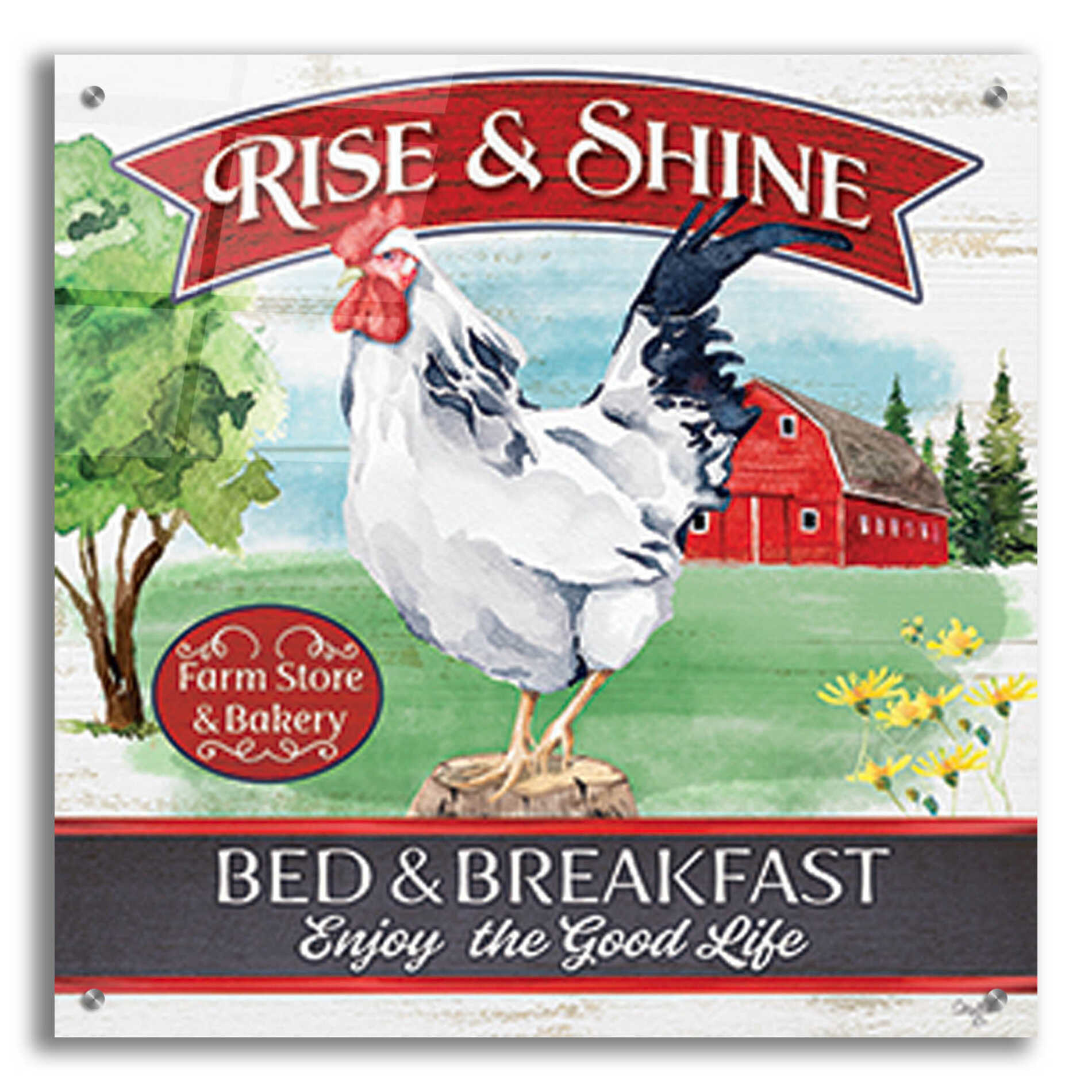 Epic Art 'Bed & Breakfast' by Mollie B., Acrylic Glass Wall Art,24x24