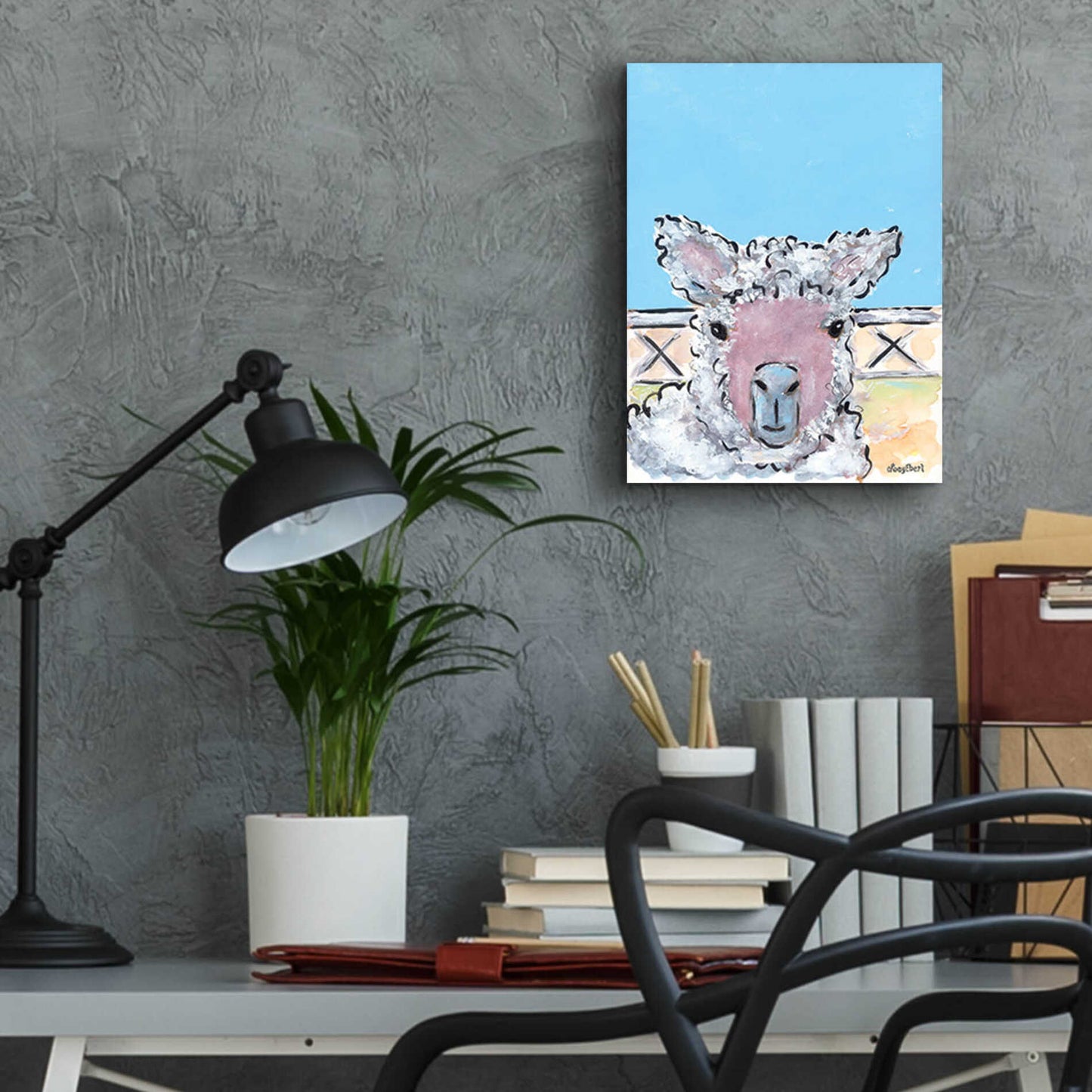 Epic Art 'Baa Baa' by Roey Ebert, Acrylic Glass Wall Art,12x16