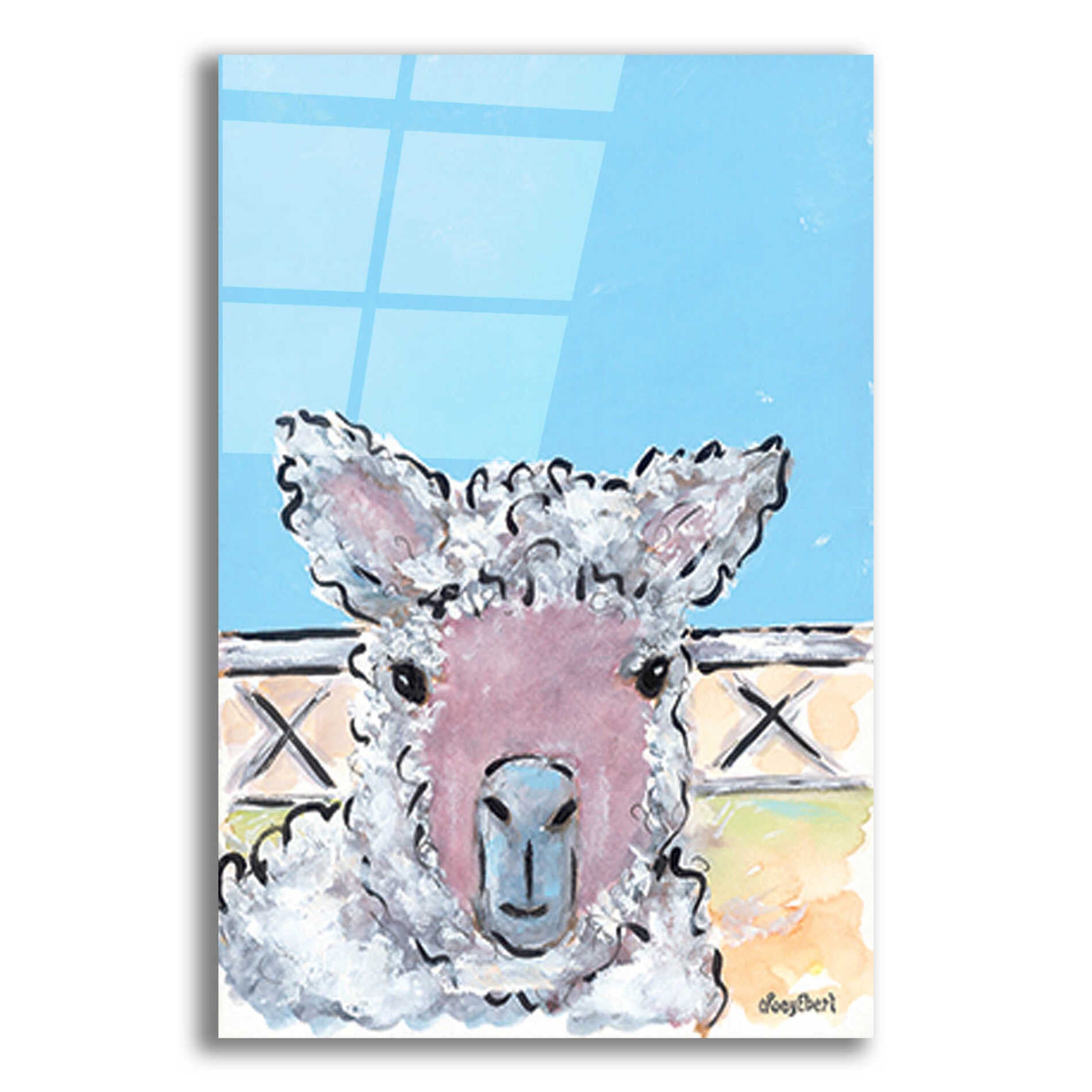 Epic Art 'Baa Baa' by Roey Ebert, Acrylic Glass Wall Art,12x16