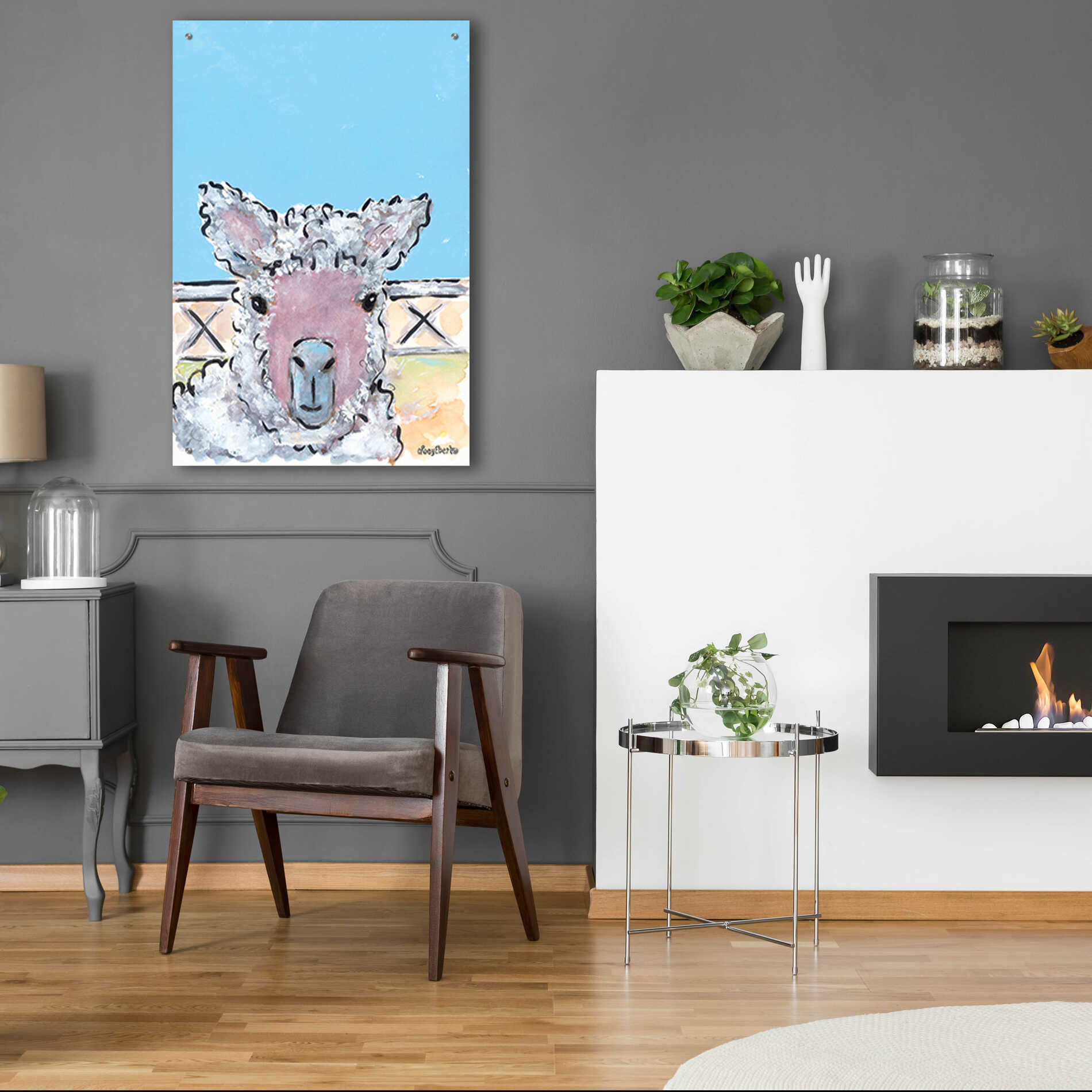 Epic Art 'Baa Baa' by Roey Ebert, Acrylic Glass Wall Art,24x36