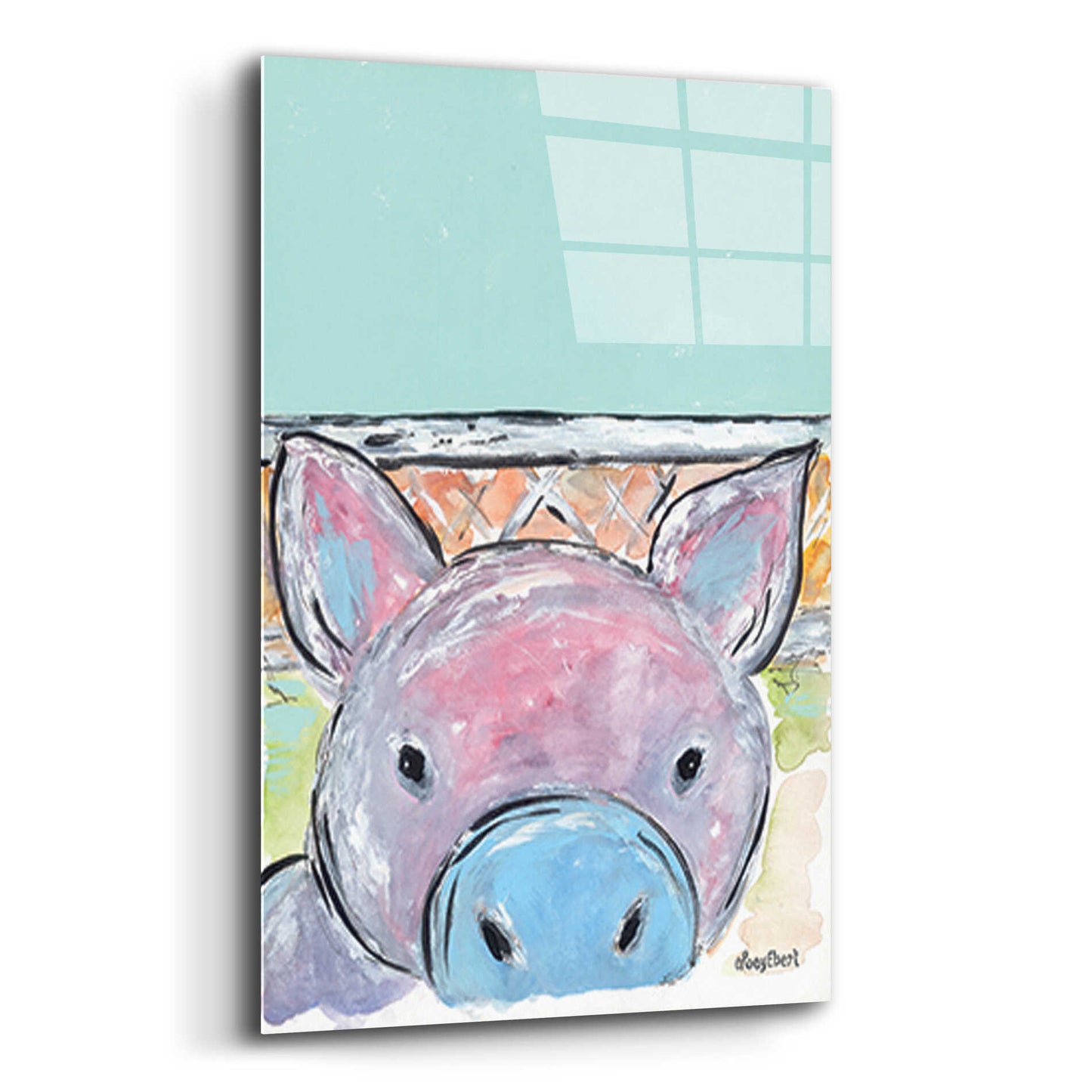 Epic Art 'Oink Oink' by Roey Ebert, Acrylic Glass Wall Art,12x16