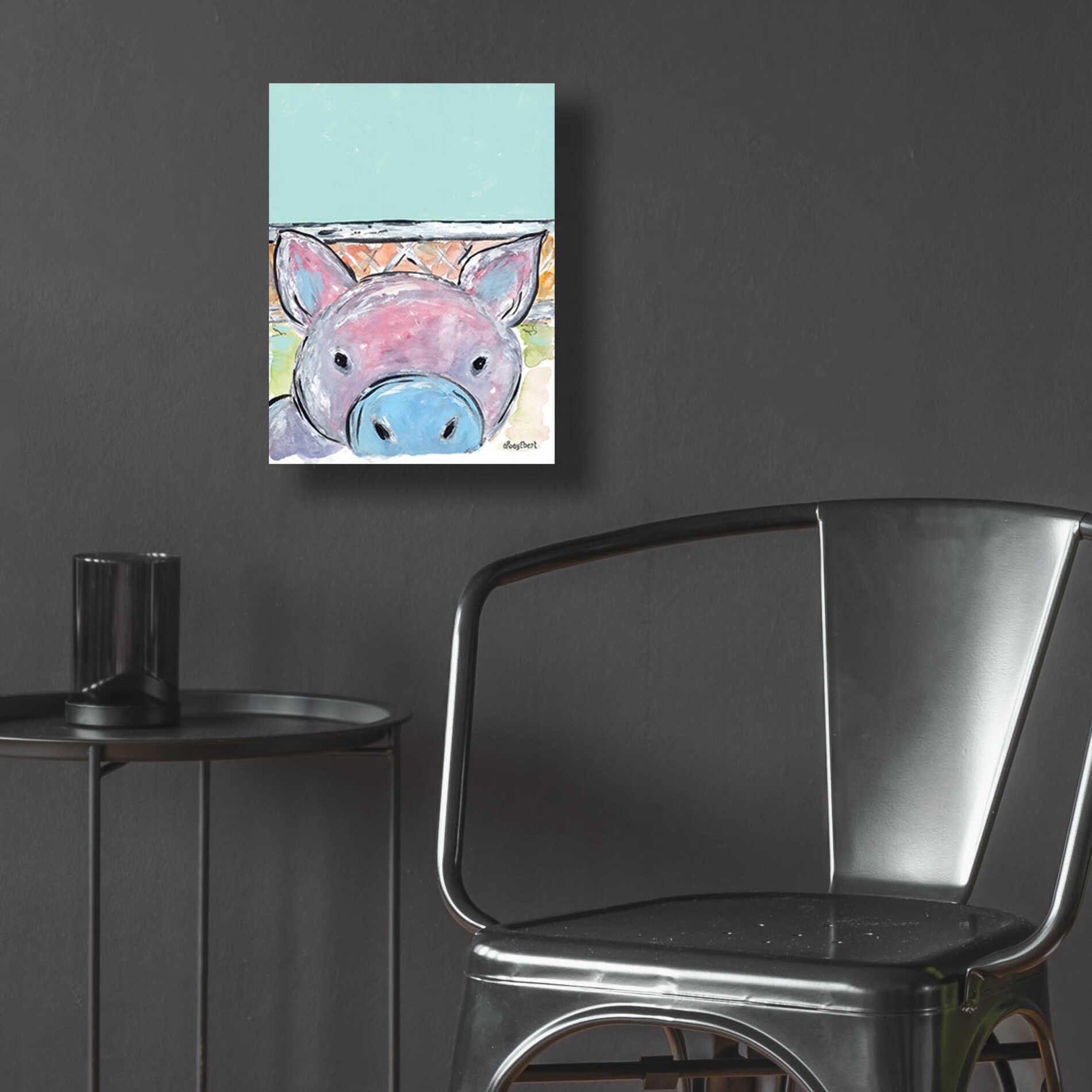 Epic Art 'Oink Oink' by Roey Ebert, Acrylic Glass Wall Art,12x16