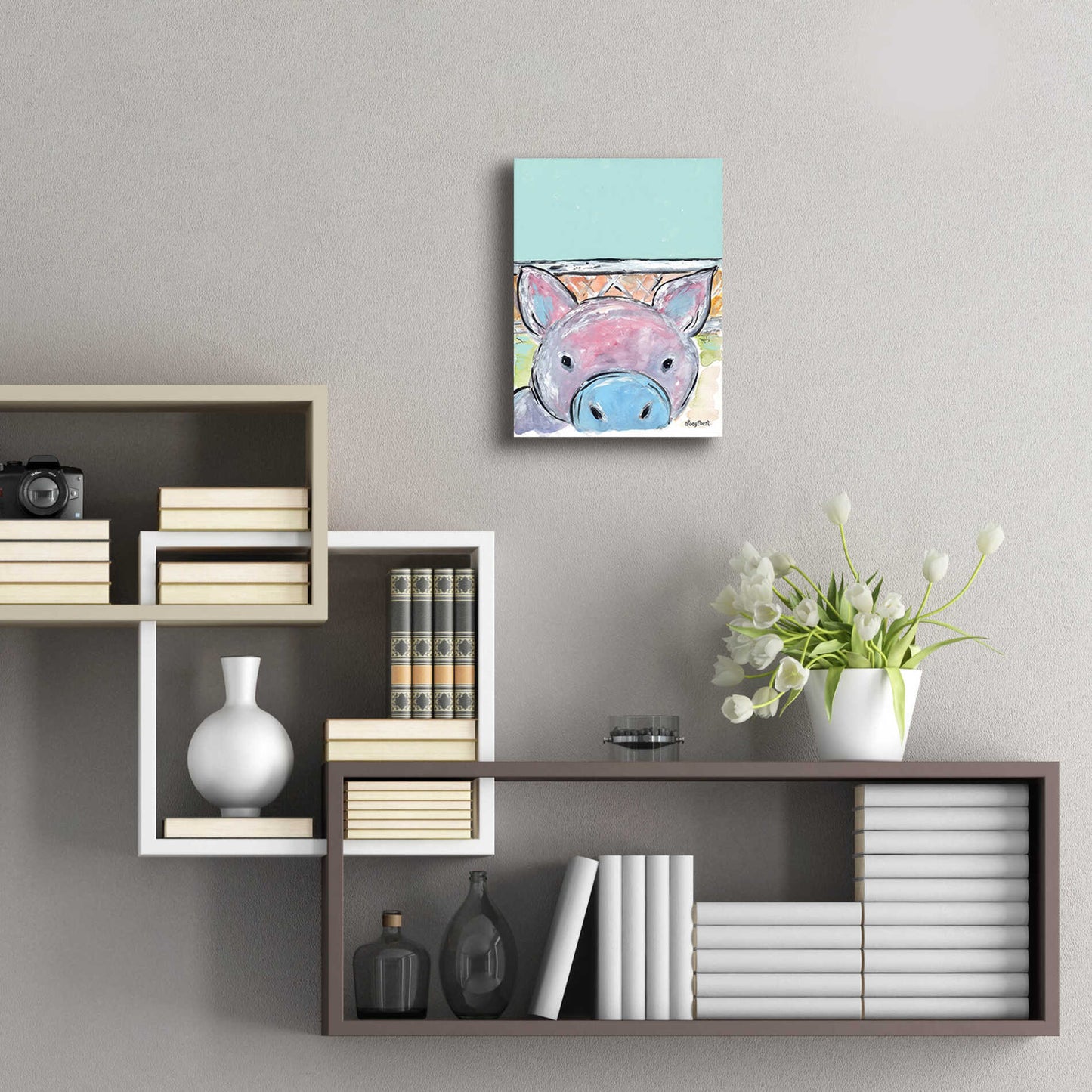 Epic Art 'Oink Oink' by Roey Ebert, Acrylic Glass Wall Art,12x16