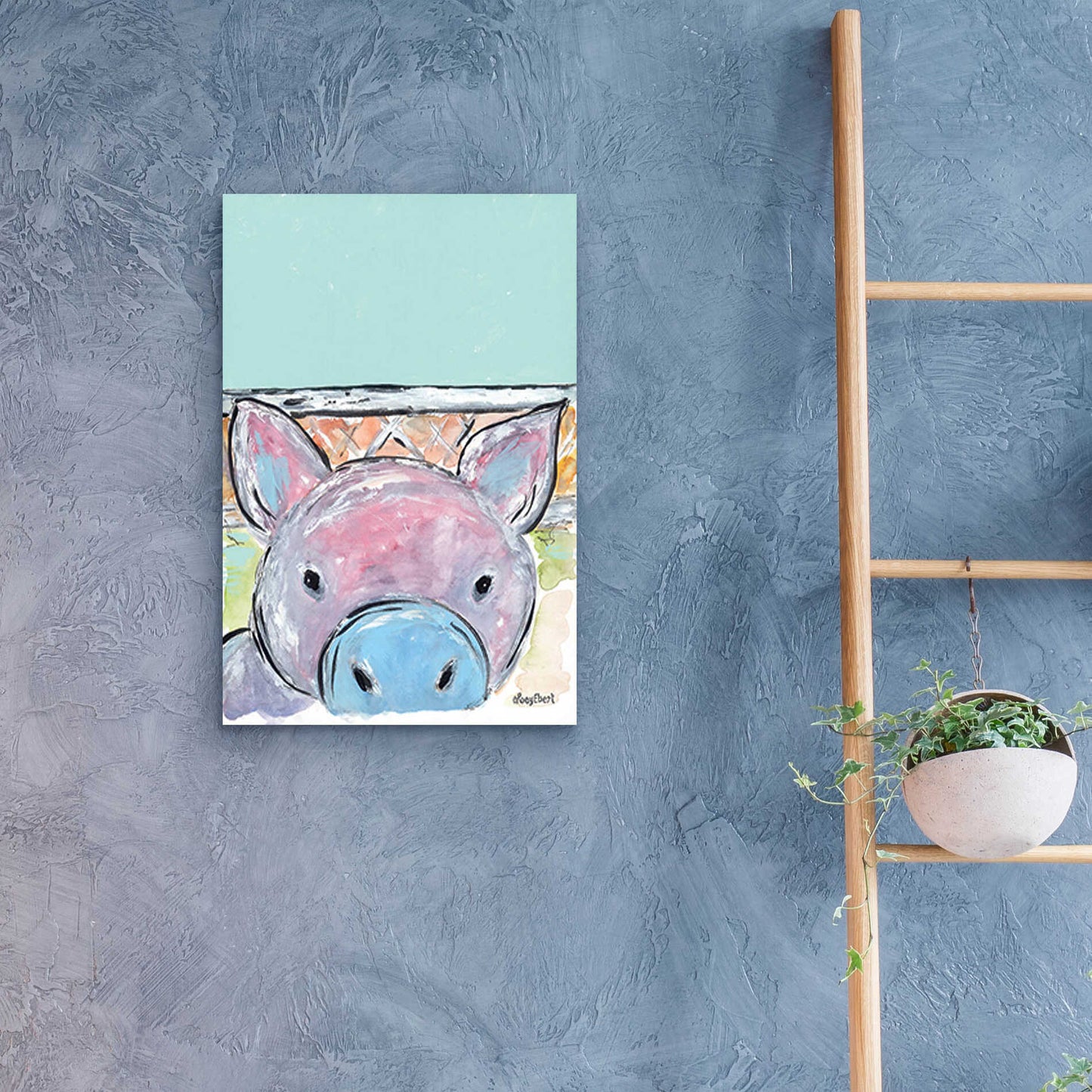 Epic Art 'Oink Oink' by Roey Ebert, Acrylic Glass Wall Art,16x24