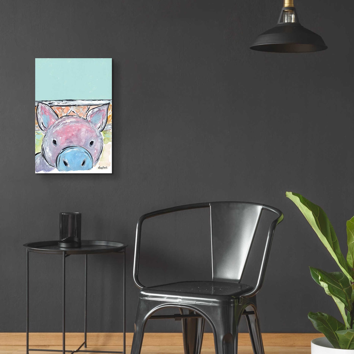 Epic Art 'Oink Oink' by Roey Ebert, Acrylic Glass Wall Art,16x24