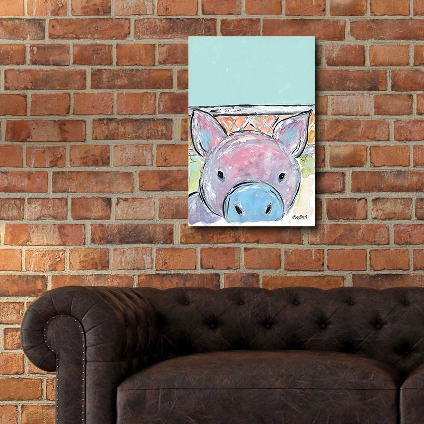 Epic Art 'Oink Oink' by Roey Ebert, Acrylic Glass Wall Art,16x24