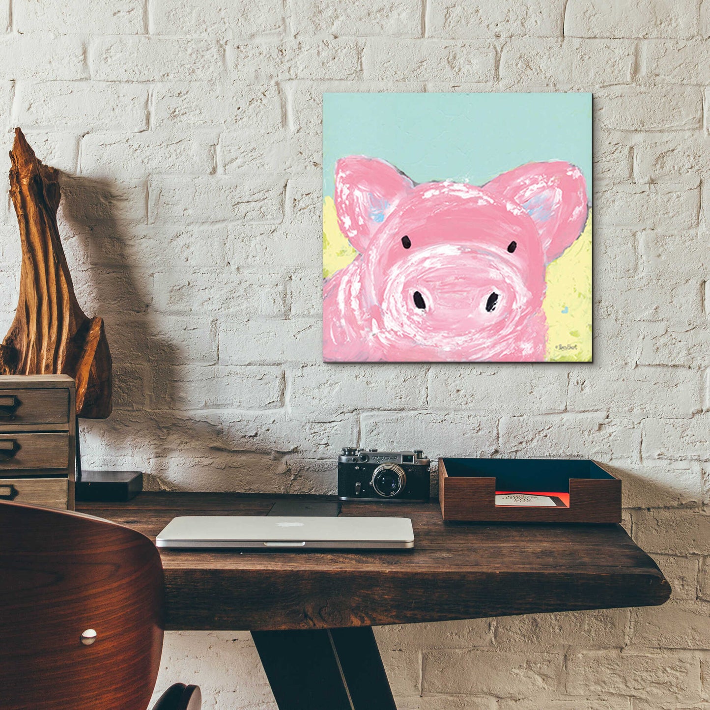 Epic Art 'Oink' by Roey Ebert, Acrylic Glass Wall Art,12x12