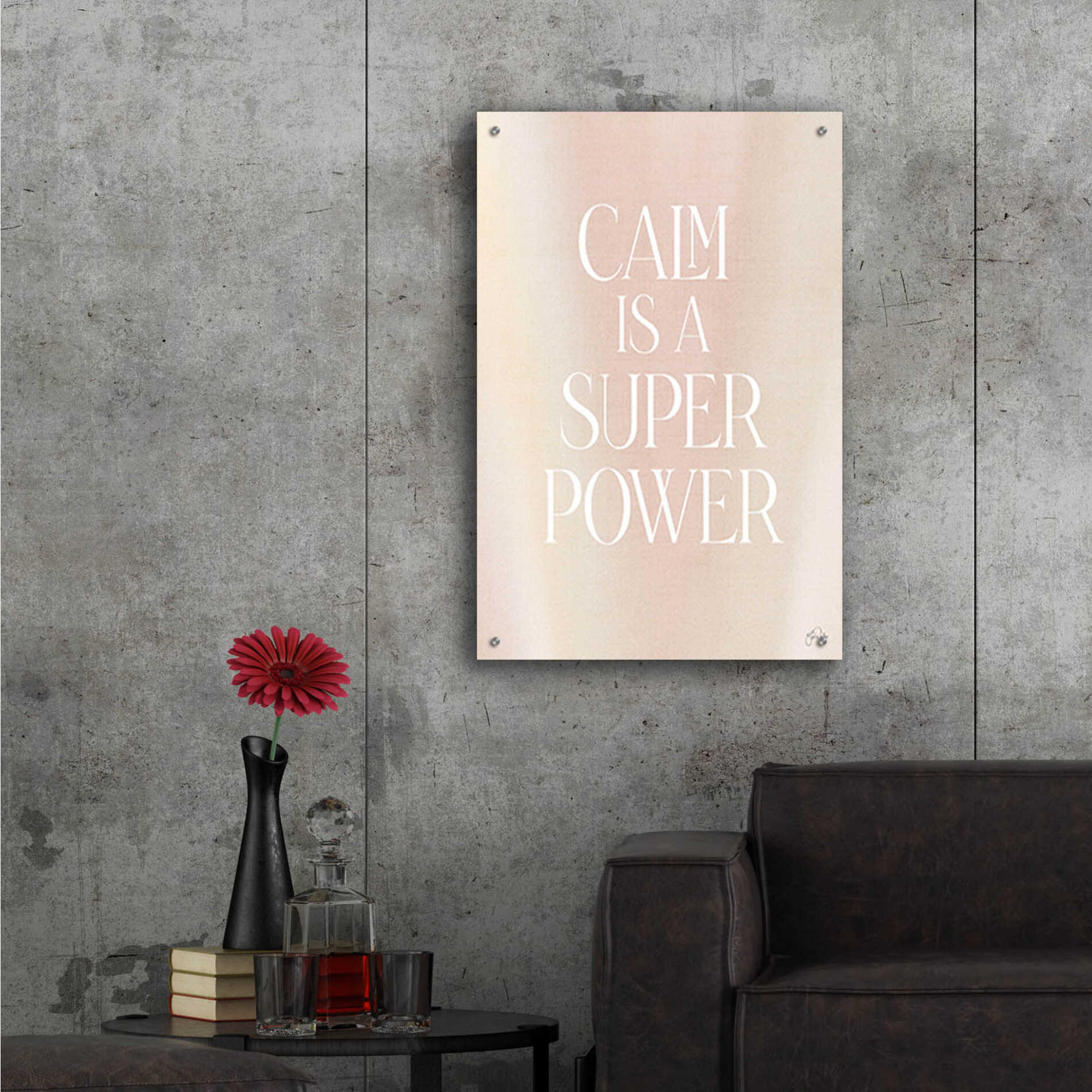 Epic Art 'Calm is a Super Power' by Yass Naffas Designs, Acrylic Glass Wall Art,24x36