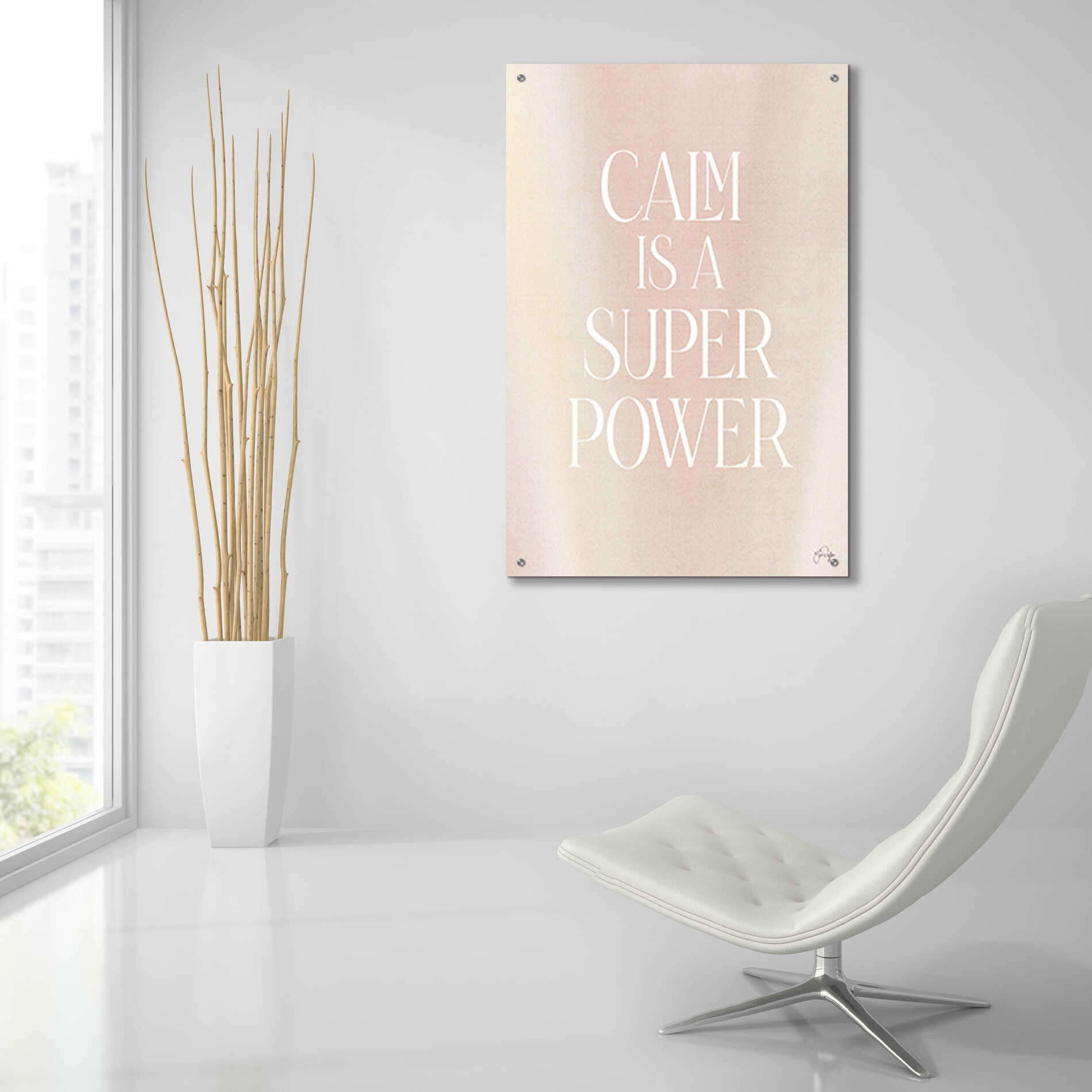 Epic Art 'Calm is a Super Power' by Yass Naffas Designs, Acrylic Glass Wall Art,24x36