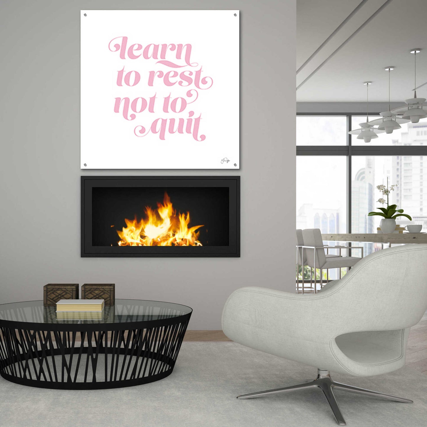 Epic Art 'Learn to Rest - Not to Quit' by Yass Naffas Designs, Acrylic Glass Wall Art,36x36