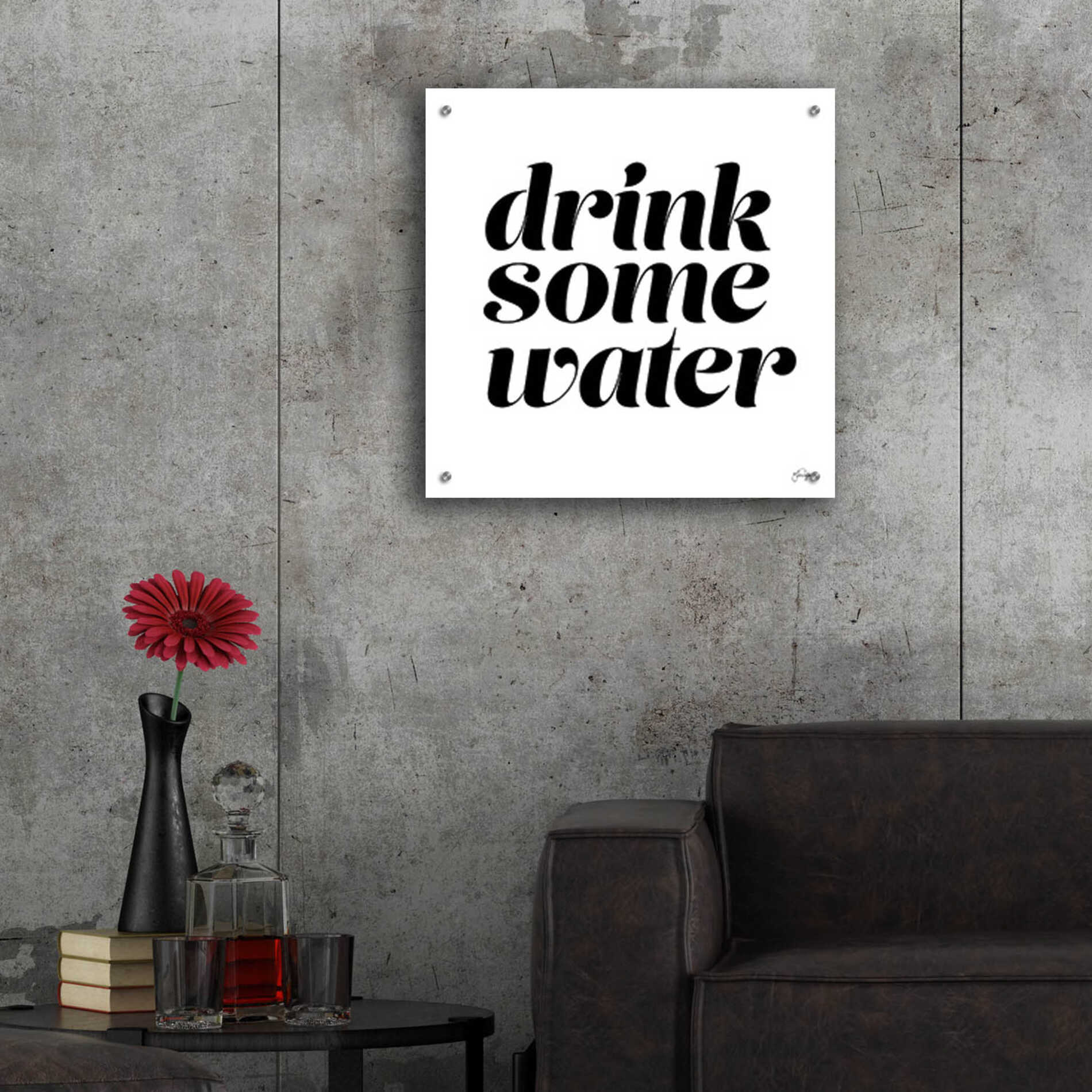 Epic Art 'Drink Some Water' by Yass Naffas Designs, Acrylic Glass Wall Art,24x24