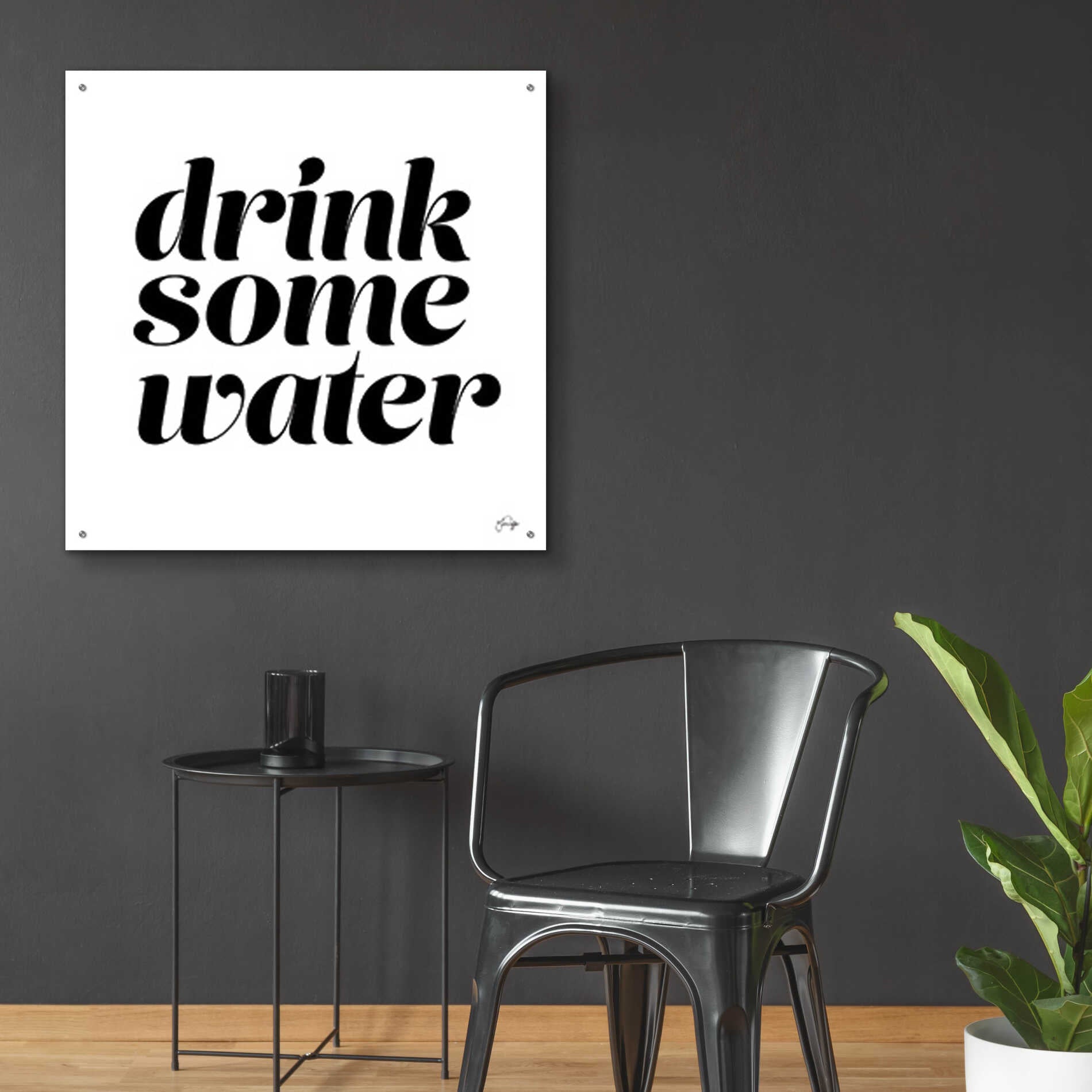 Epic Art 'Drink Some Water' by Yass Naffas Designs, Acrylic Glass Wall Art,36x36