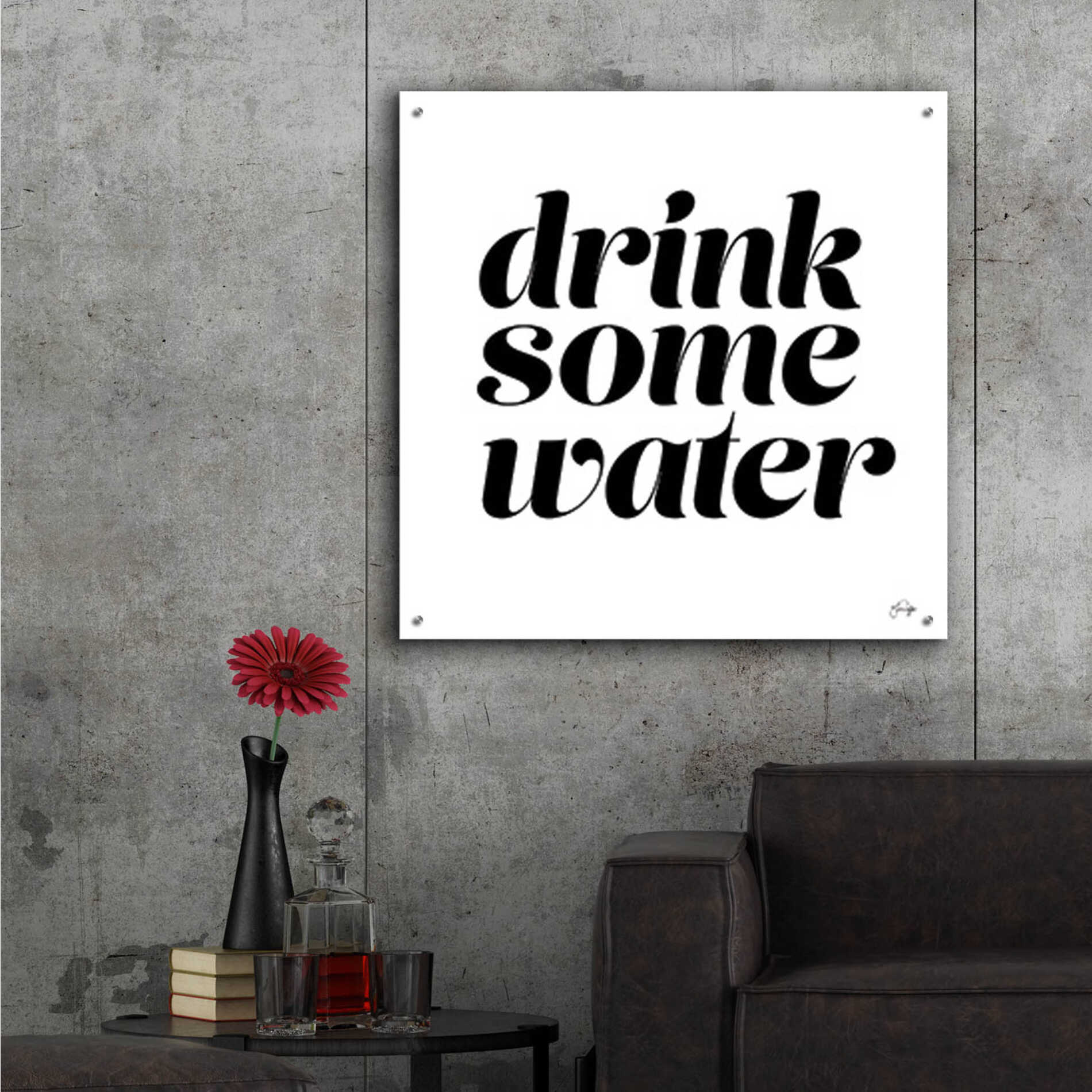Epic Art 'Drink Some Water' by Yass Naffas Designs, Acrylic Glass Wall Art,36x36