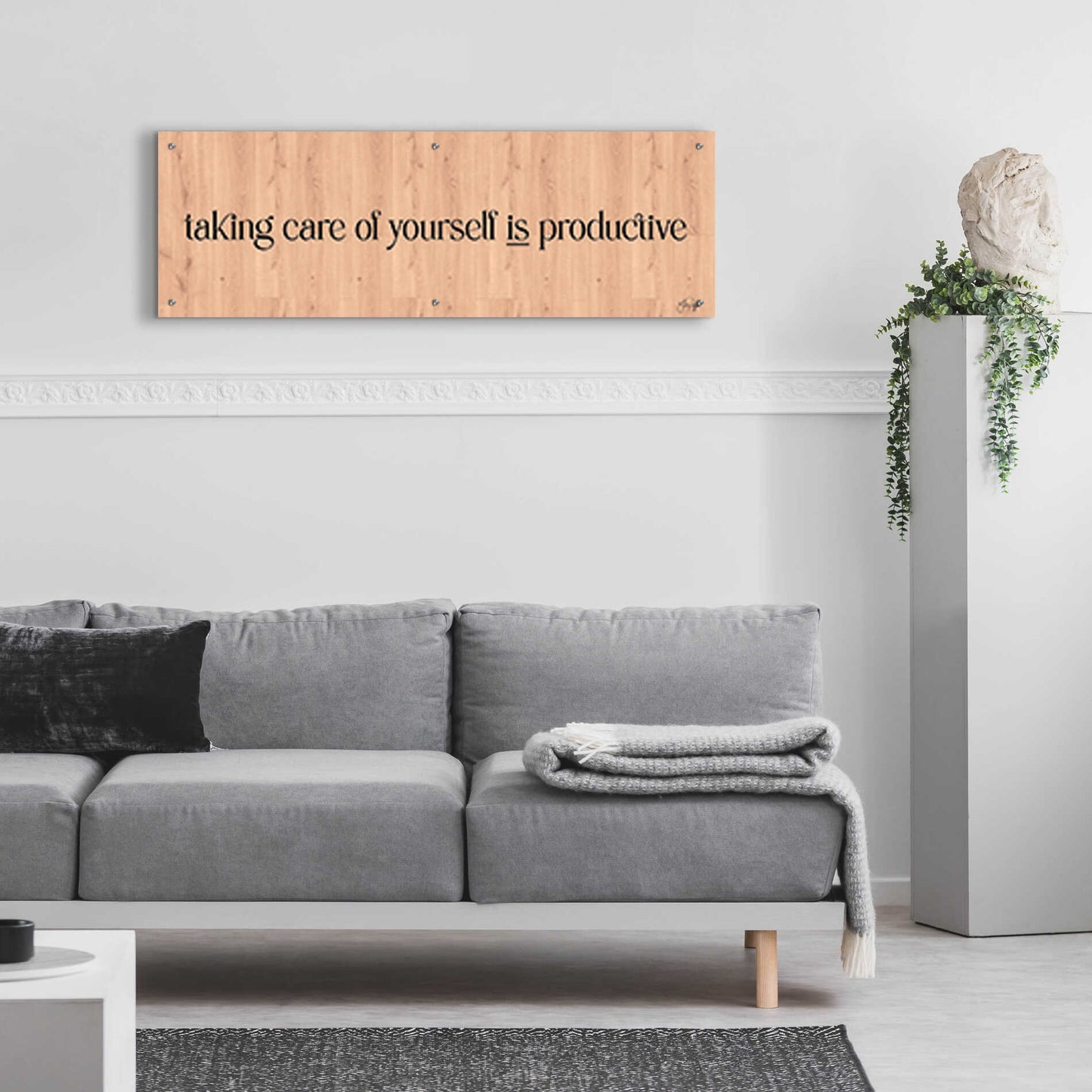 Epic Art 'Taking Care of Yourself is Productive' by Yass Naffas Designs, Acrylic Glass Wall Art,48x16