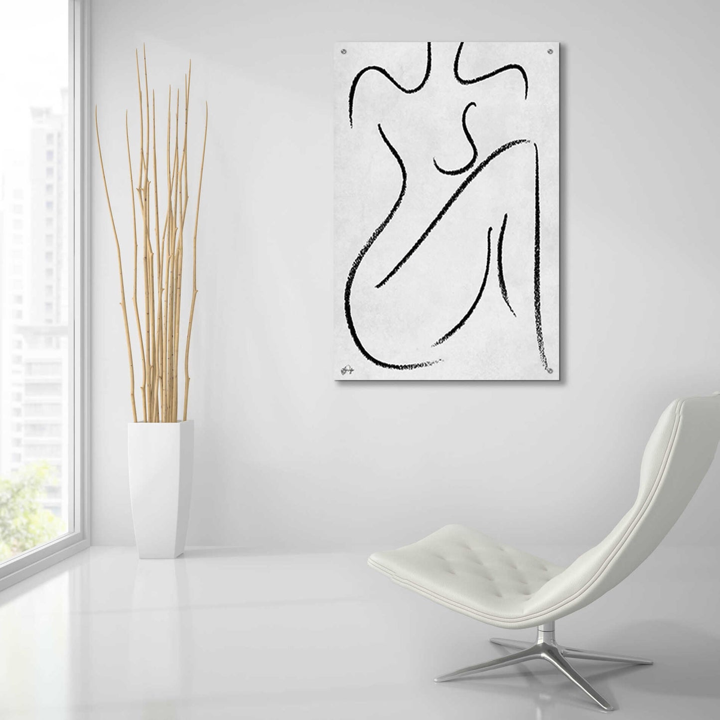 Epic Art 'Sitting Woman' by Yass Naffas Designs, Acrylic Glass Wall Art,24x36