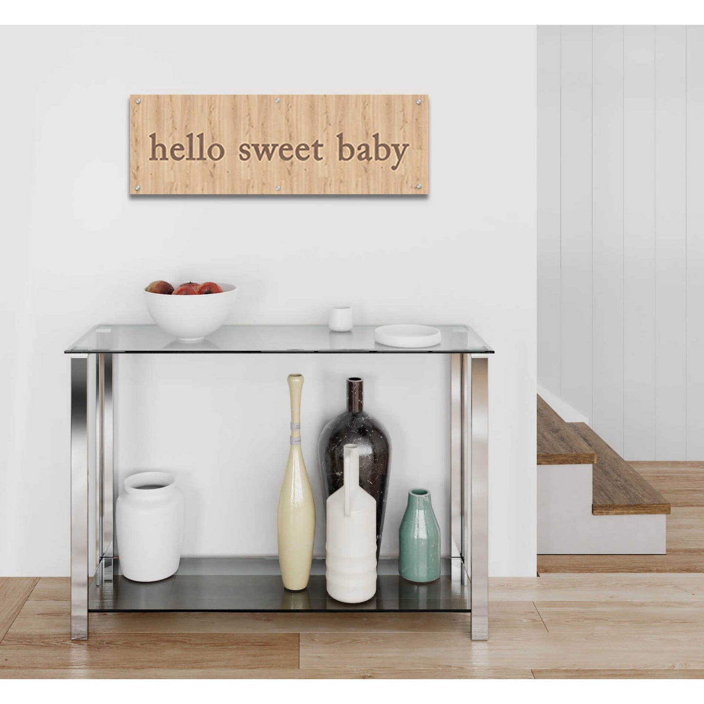 Epic Art 'Hello Sweet Baby' by Yass Naffas Designs, Acrylic Glass Wall Art,36x12