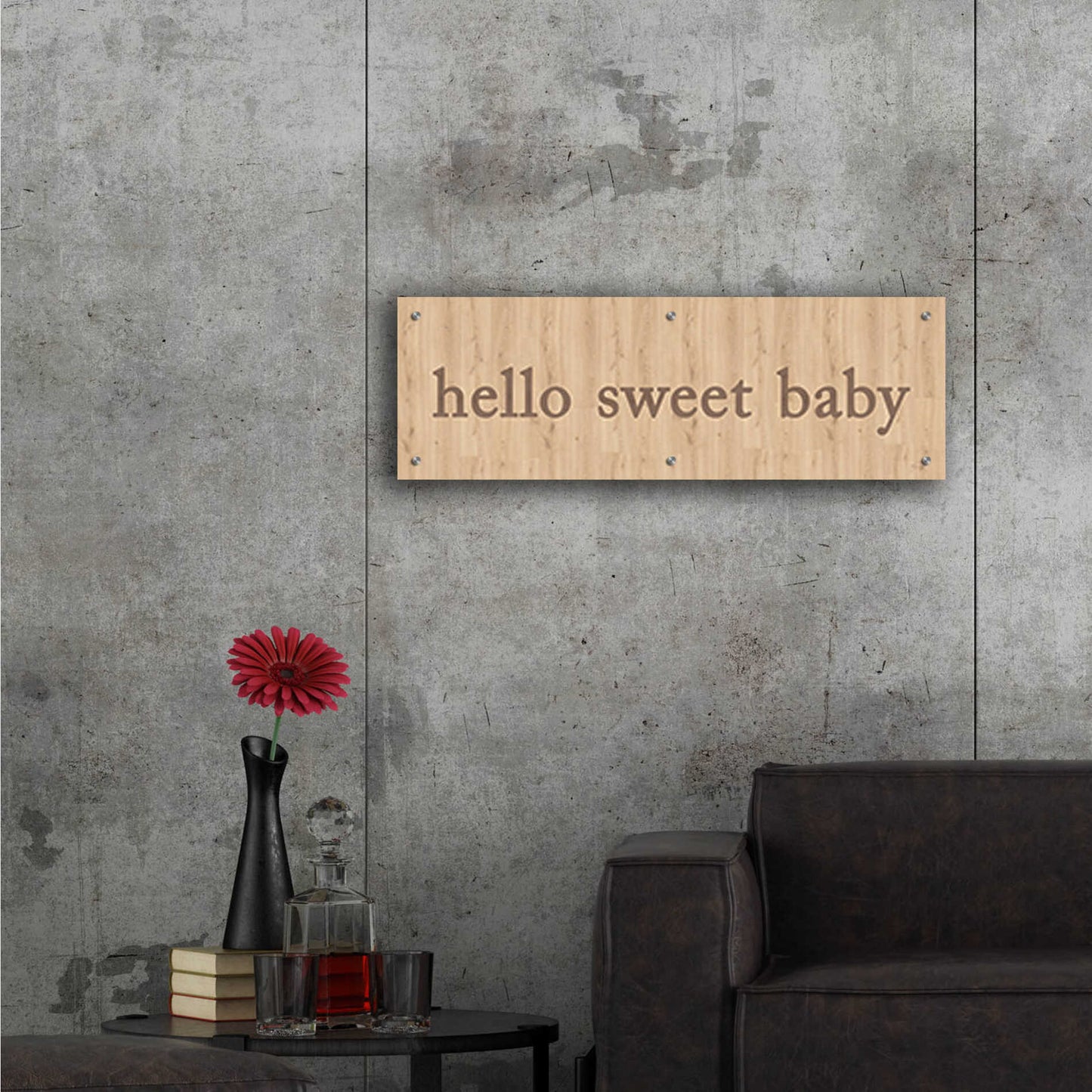 Epic Art 'Hello Sweet Baby' by Yass Naffas Designs, Acrylic Glass Wall Art,36x12