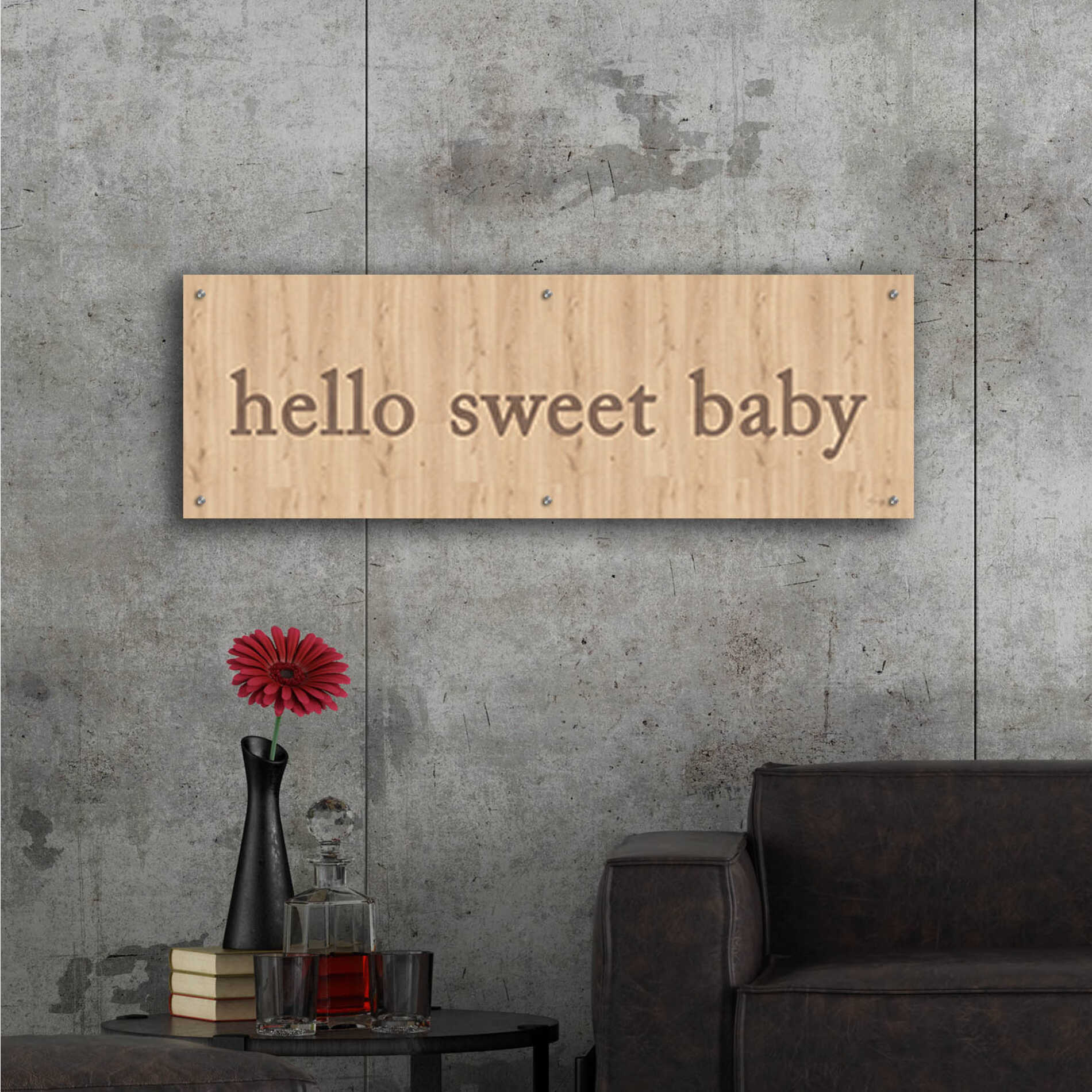 Epic Art 'Hello Sweet Baby' by Yass Naffas Designs, Acrylic Glass Wall Art,48x16