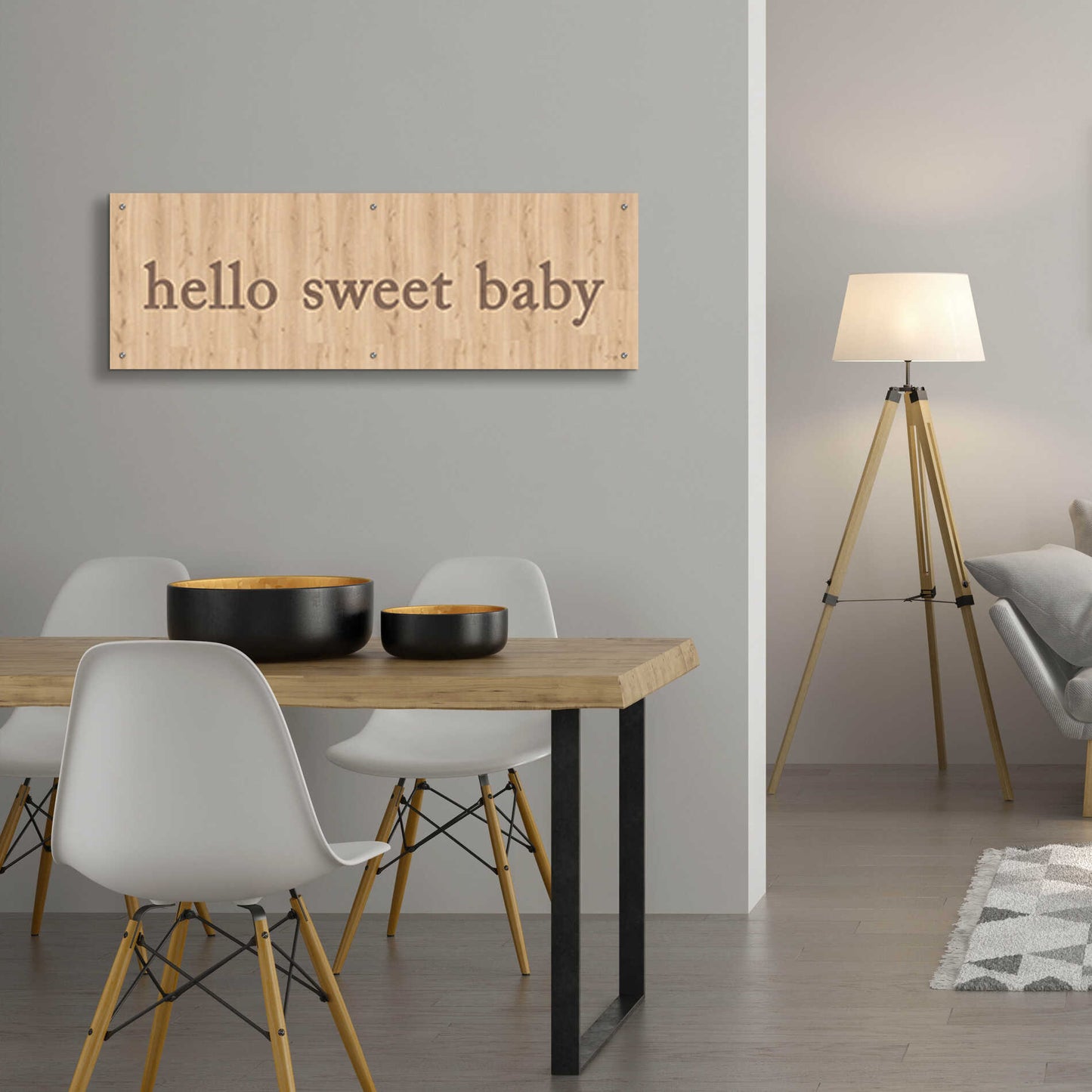 Epic Art 'Hello Sweet Baby' by Yass Naffas Designs, Acrylic Glass Wall Art,48x16